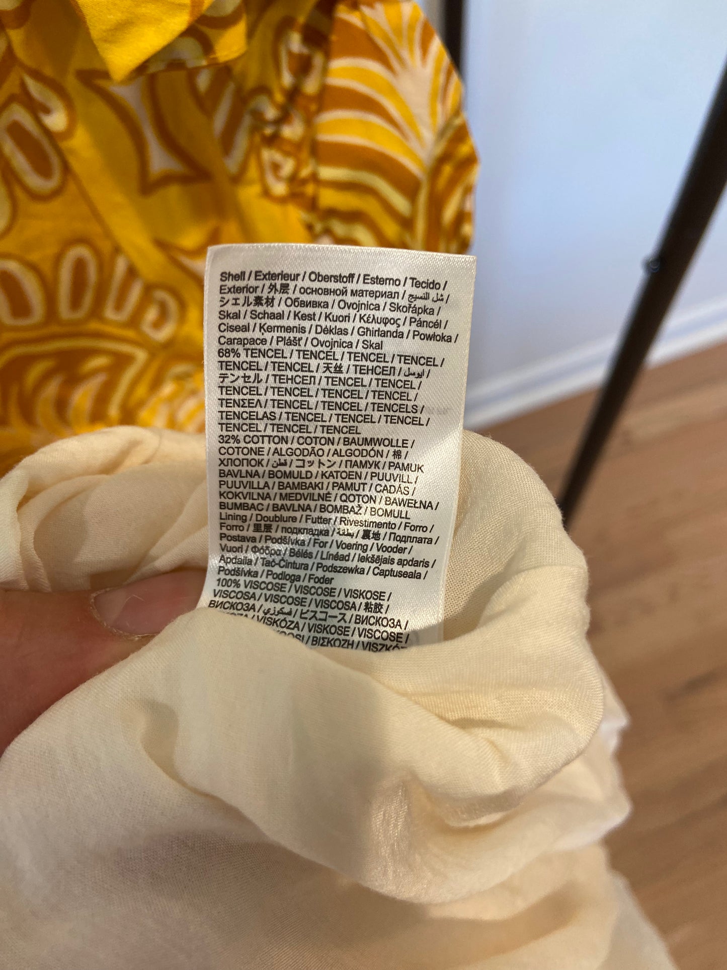 Farm Rio Yellow Ainika Tapestry One Shoulder Maxi Dress size XS