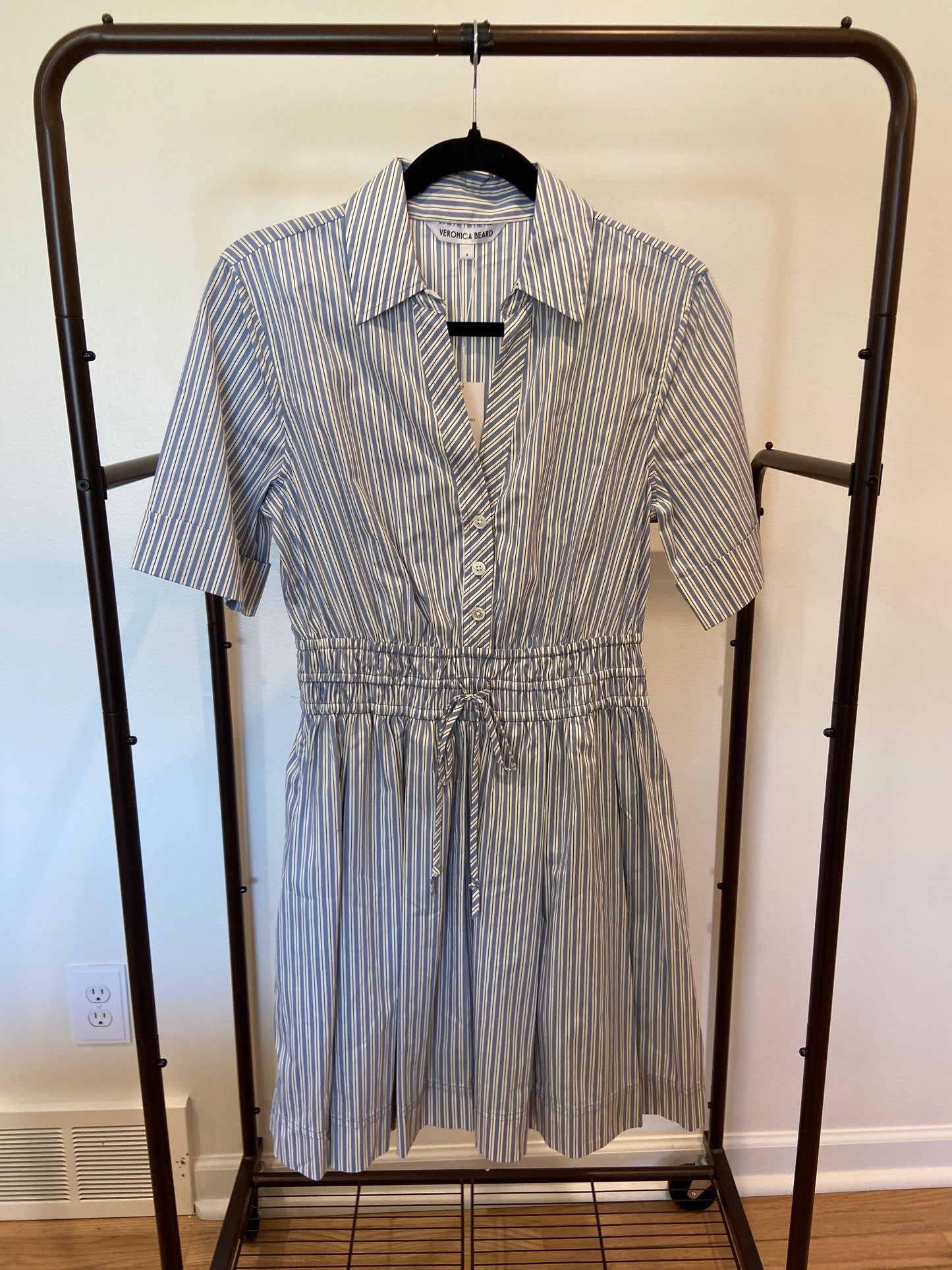 Veronica Beard Susan Stripe Cotton Blend Shirtdress size 4