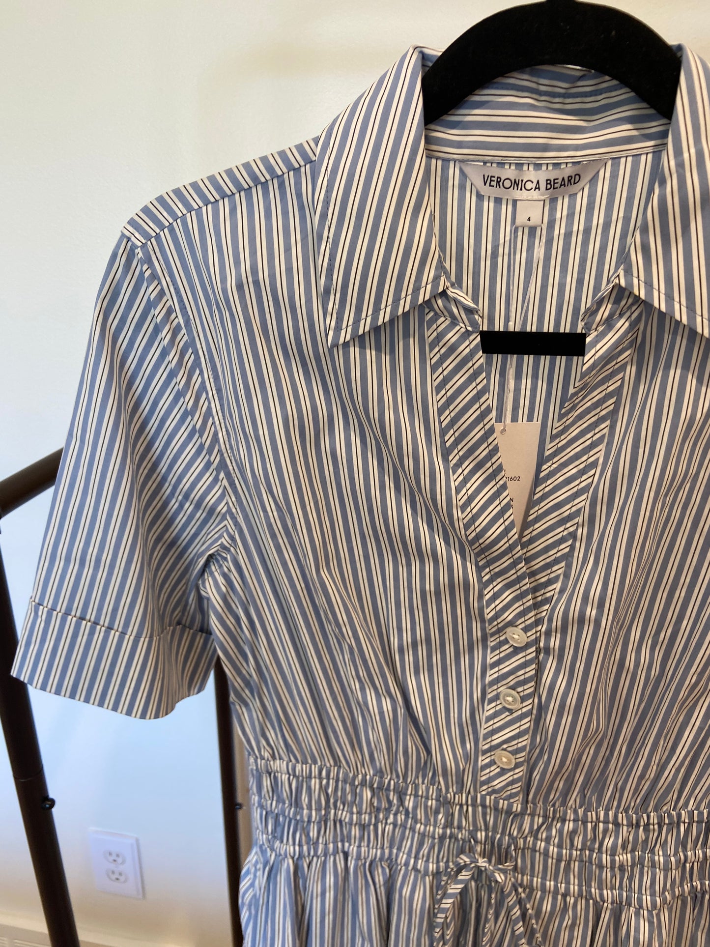 Veronica Beard Susan Stripe Cotton Blend Shirtdress size 4