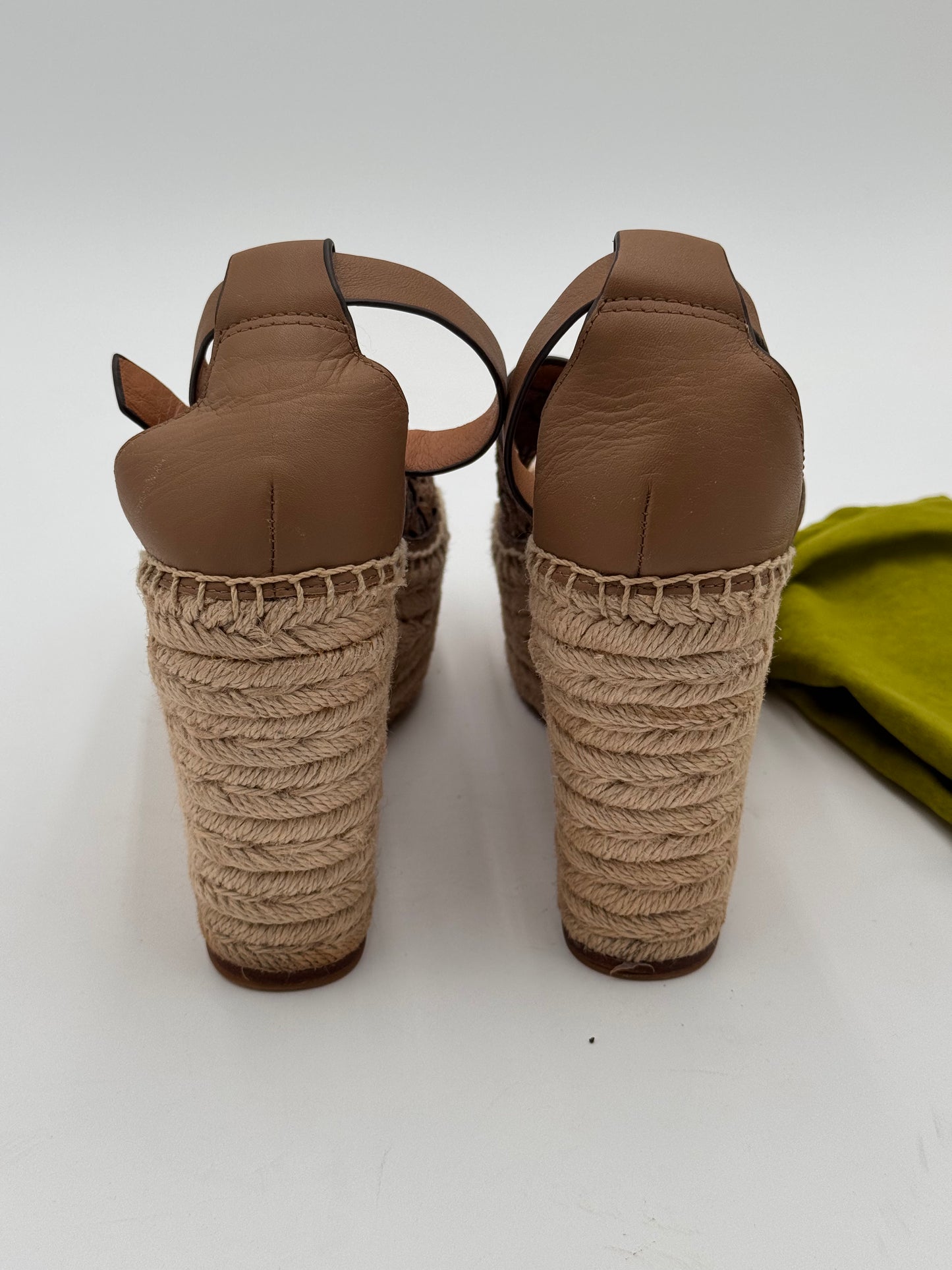 Tory Burch Basketweave Espadrille Wedge Sandals Shoes size 5