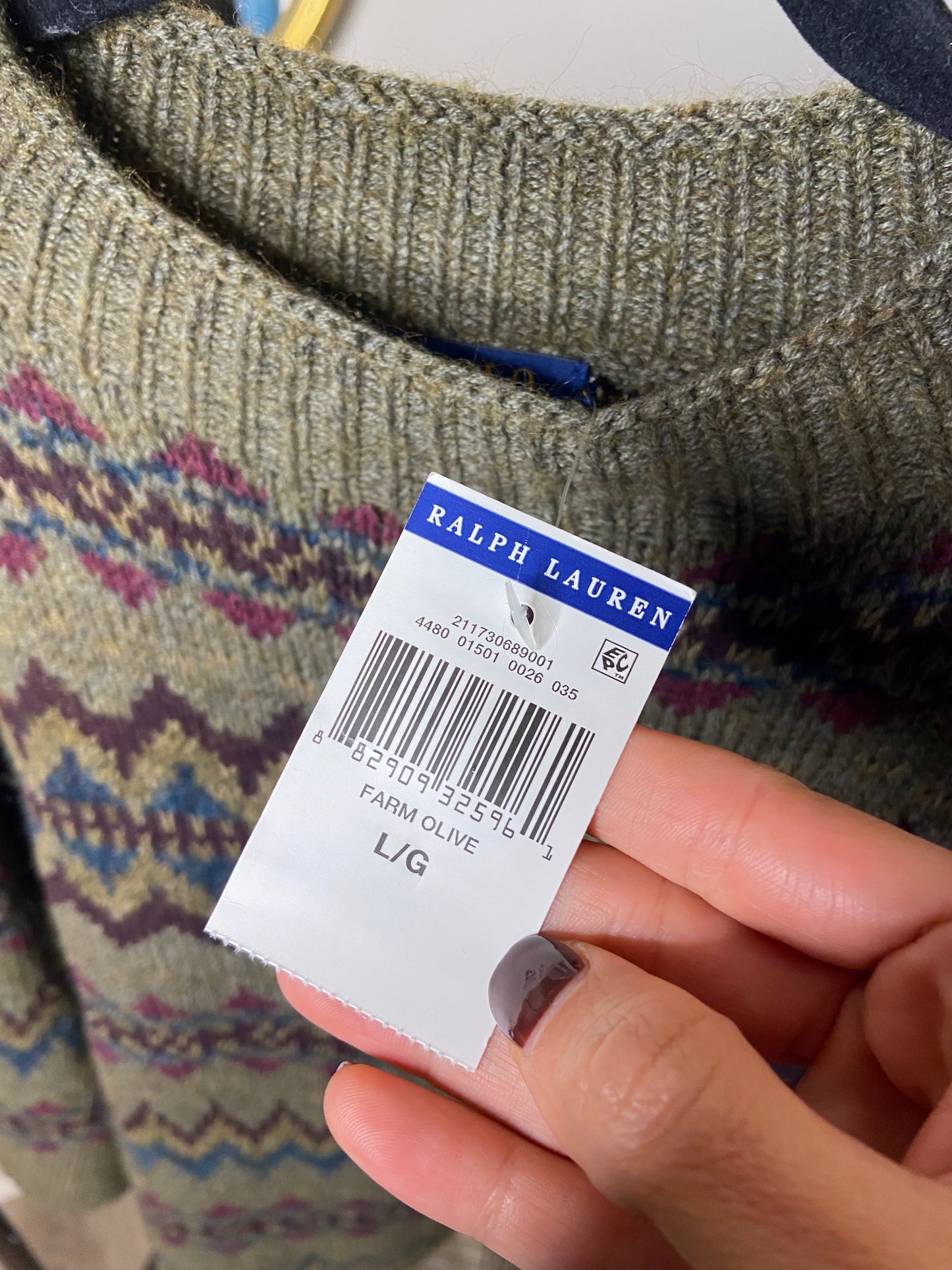 Polo Ralph Lauren  Fair Isle Wool-Blend Sweater size L