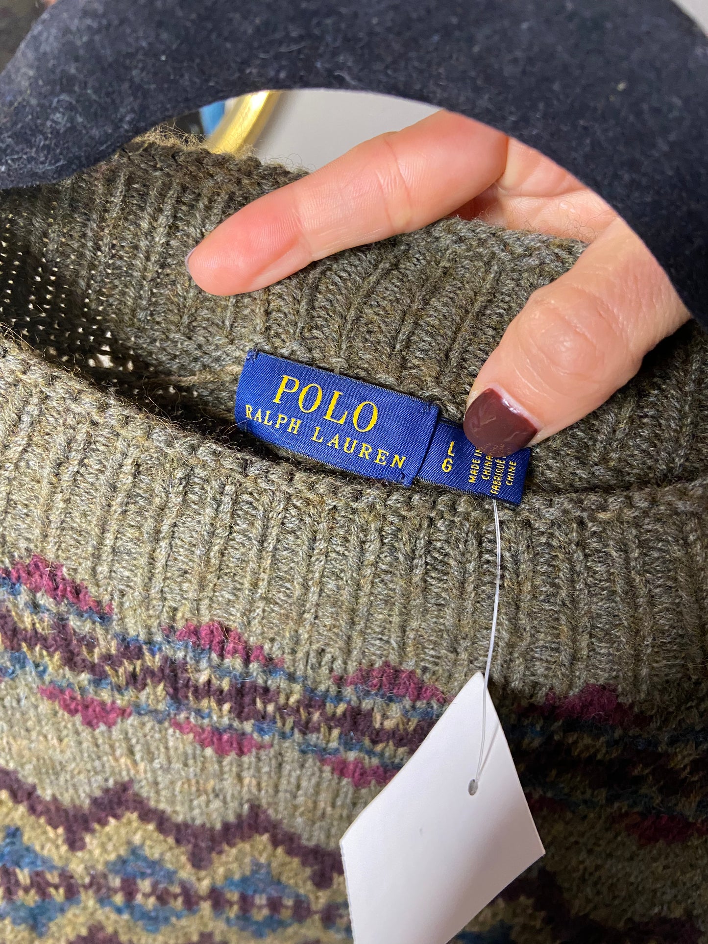 Polo Ralph Lauren  Fair Isle Wool-Blend Sweater size L