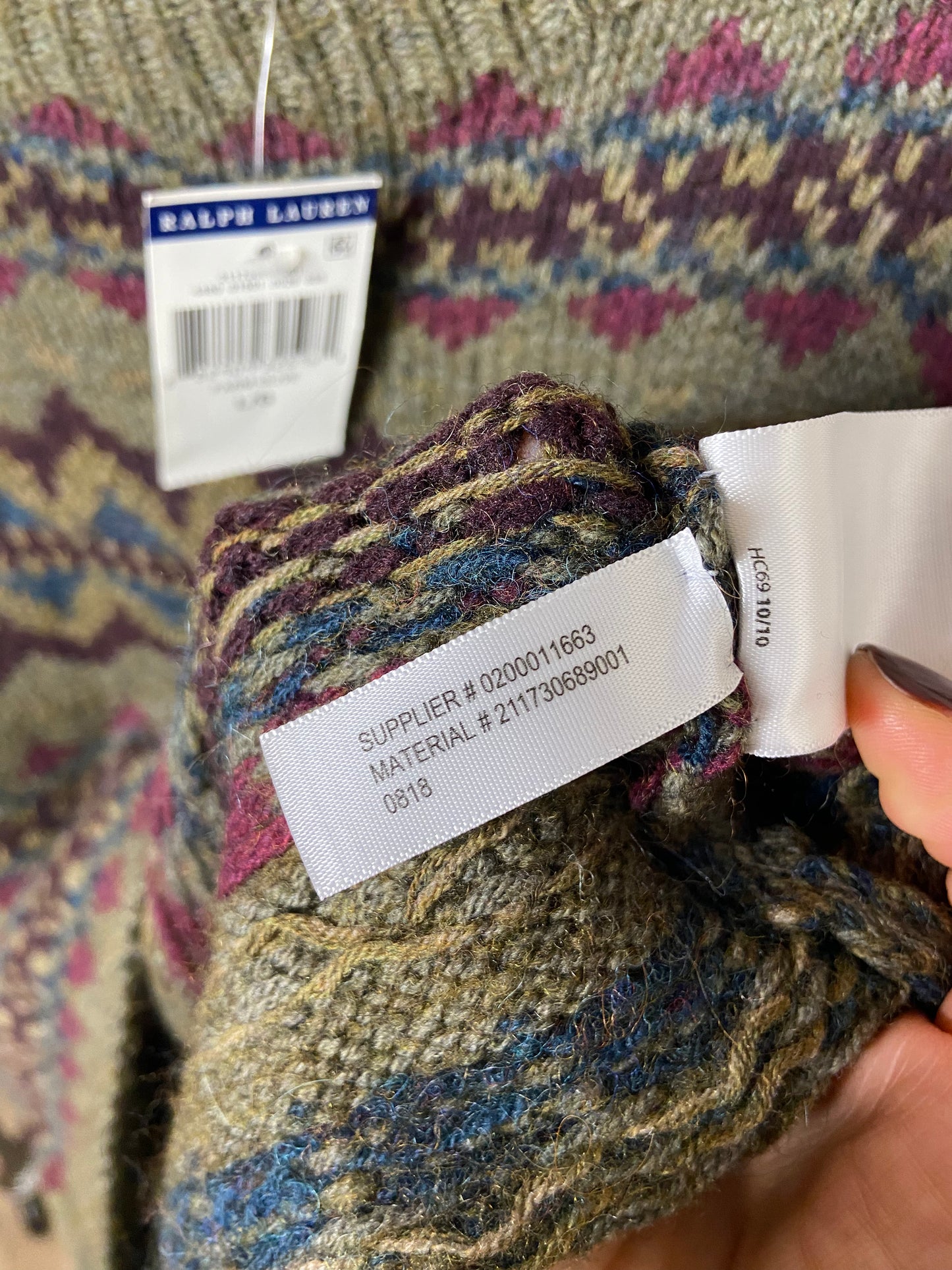 Polo Ralph Lauren  Fair Isle Wool-Blend Sweater size L