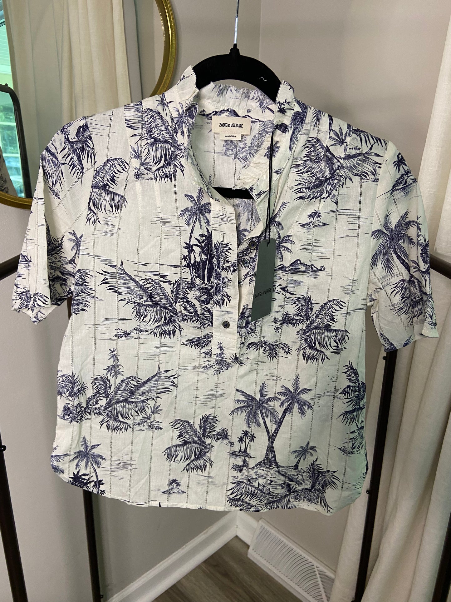 Zadig & Voltaire Topher Coton Tropical Island Top size S