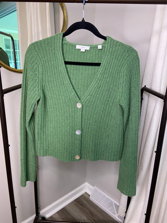 Vince Cashmere Ribbed Button-front Cardigan size S