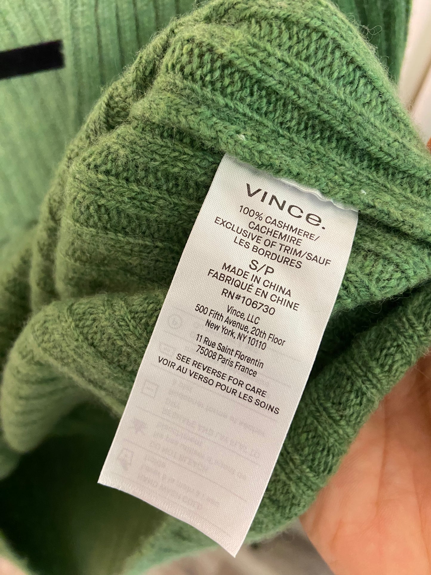 Vince Cashmere Ribbed Button-front Cardigan size S