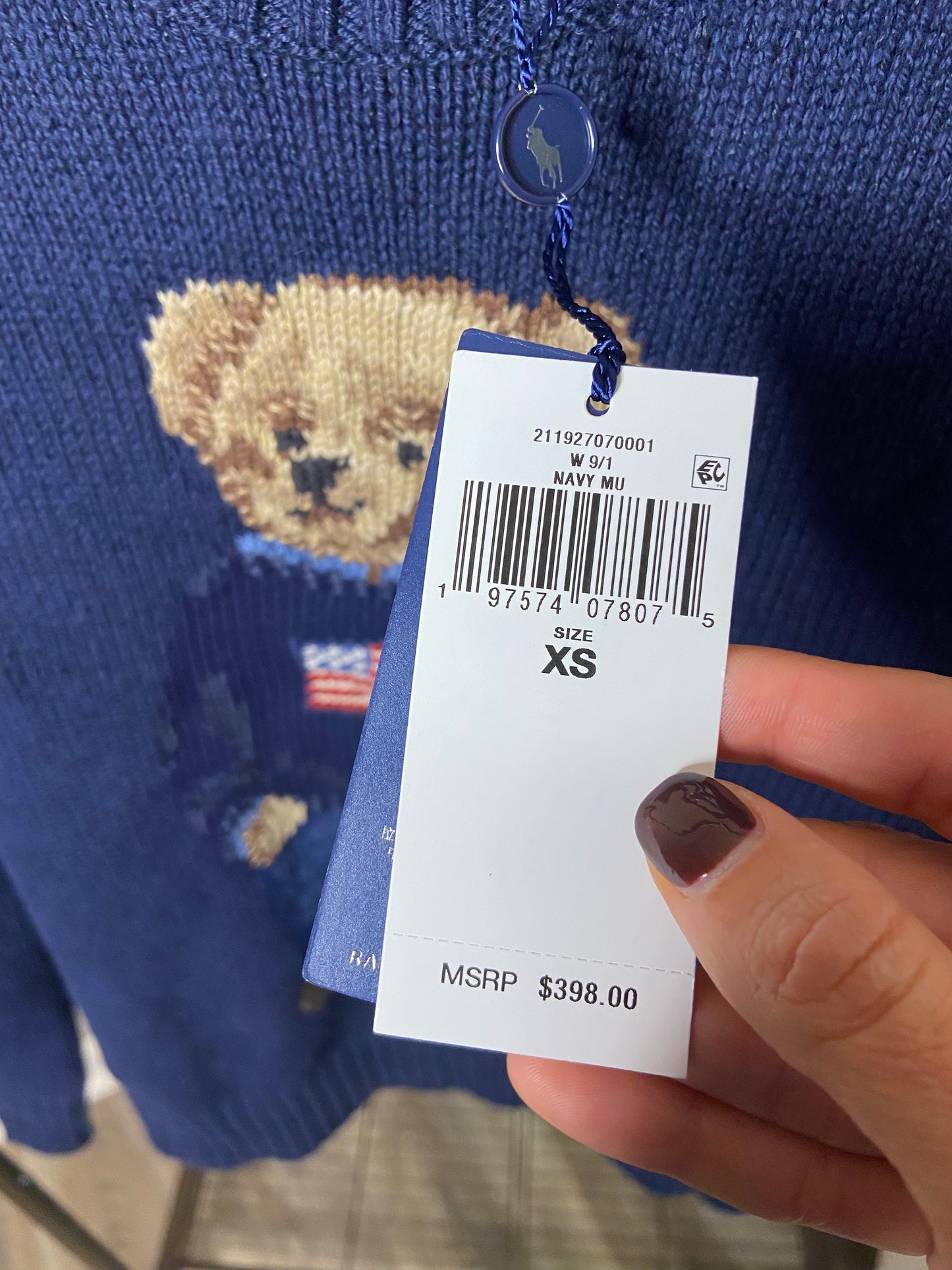Polo Ralph Lauren Bear Flag Sweater size XS