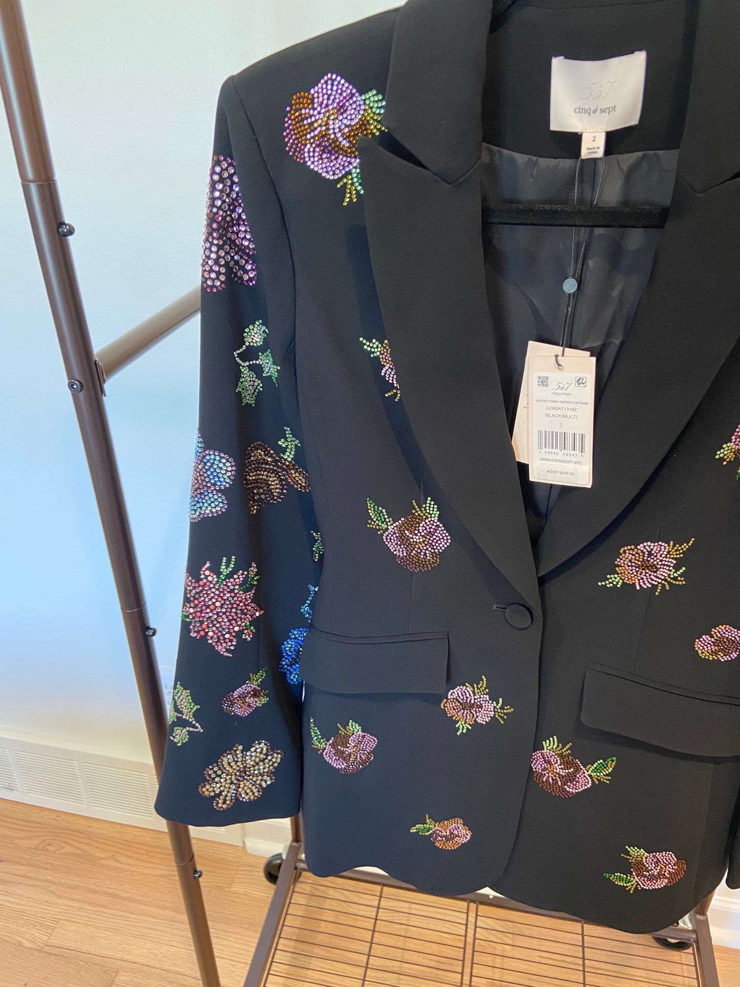 Cinq a Sept Cheyenne Pansy Garden Blazer size 2