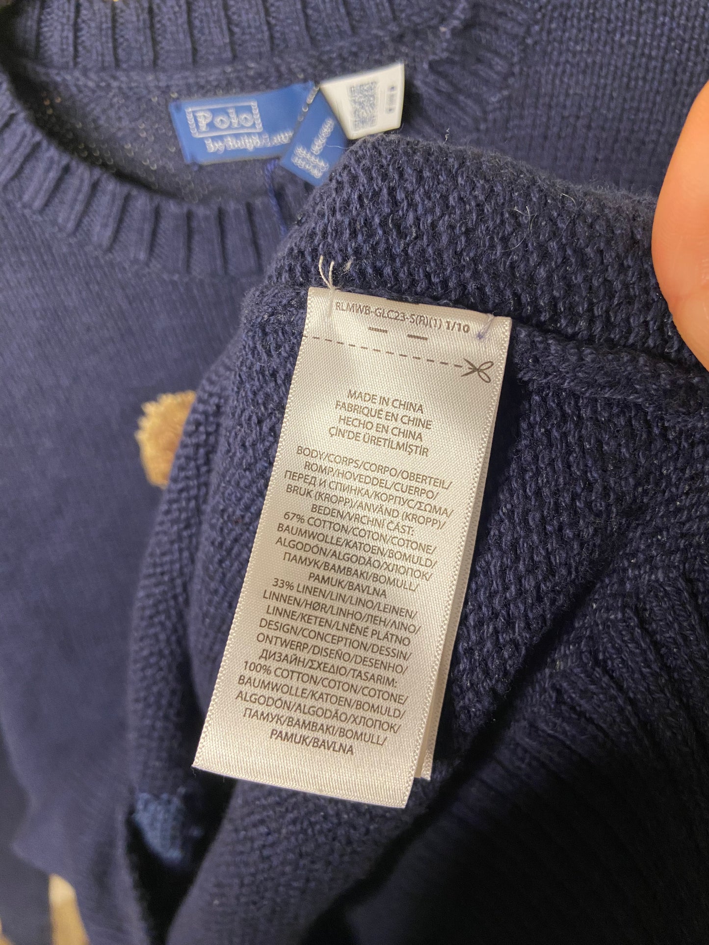 Polo Ralph Lauren Bear Flag Sweater size XS