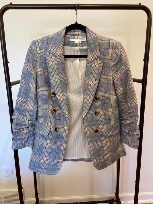 Veronica Beard Blue Plaid Beacon Dickey Jacket size 4