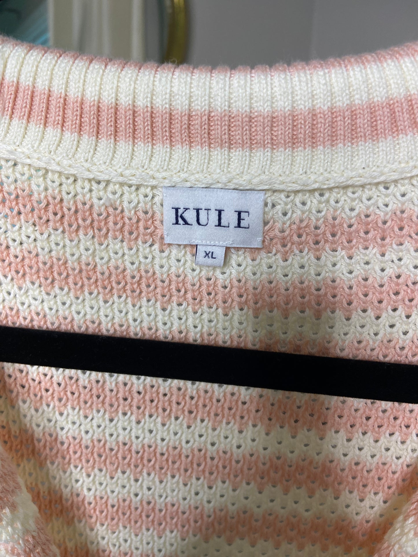 Kule The Lucie Crochet Polo Top - cream/shell size XL