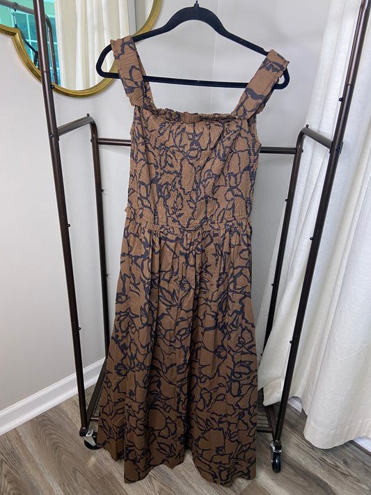 Apiece Apart Large Lace Floral Chocolate Britt Off-Shoulder Maxi size XL