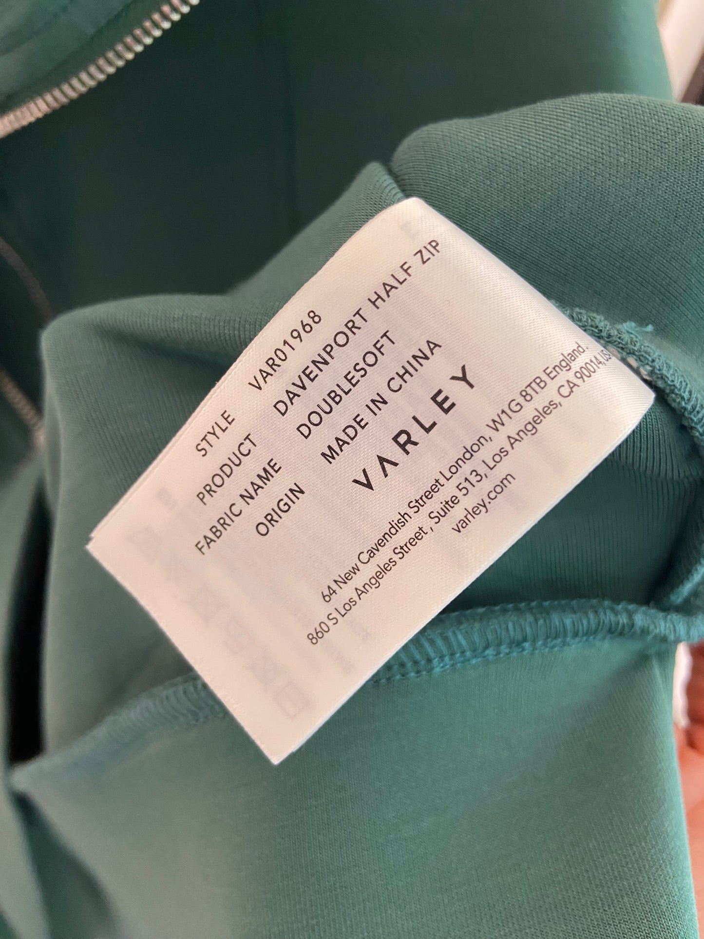 Varley Davenport Half Zip Sweatshirt size S