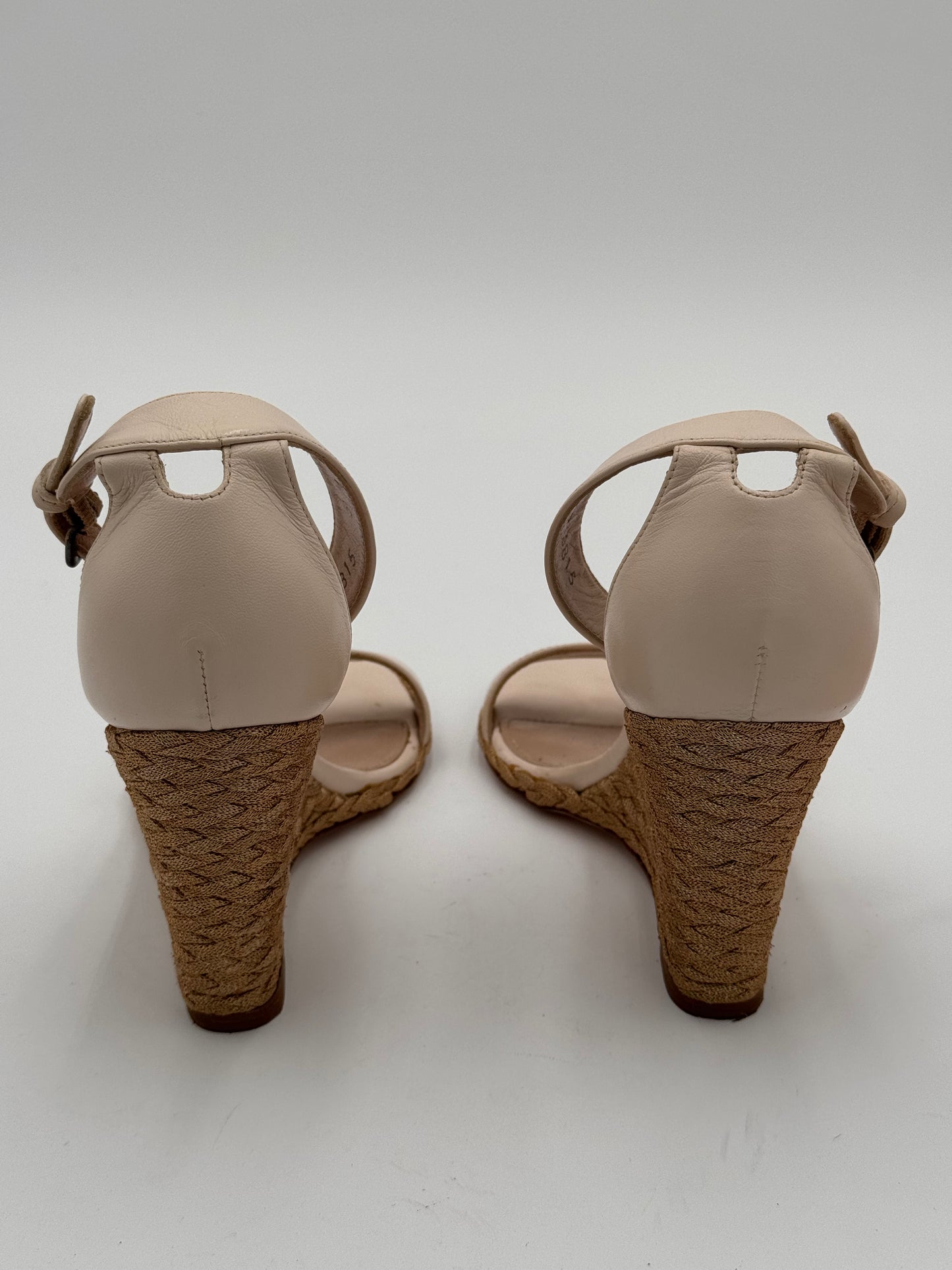 Stuart Weitzman Espadrille Wedge Sandals Shoes in Cream size 5