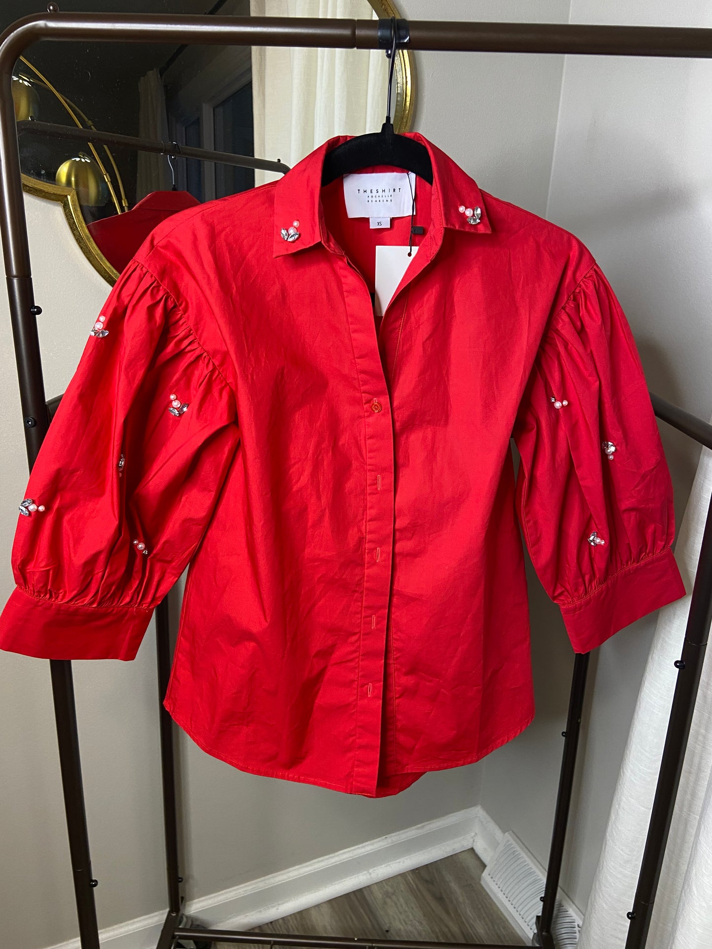 Rochelle Behrens Red Bara with Rhinestone Sleeves size