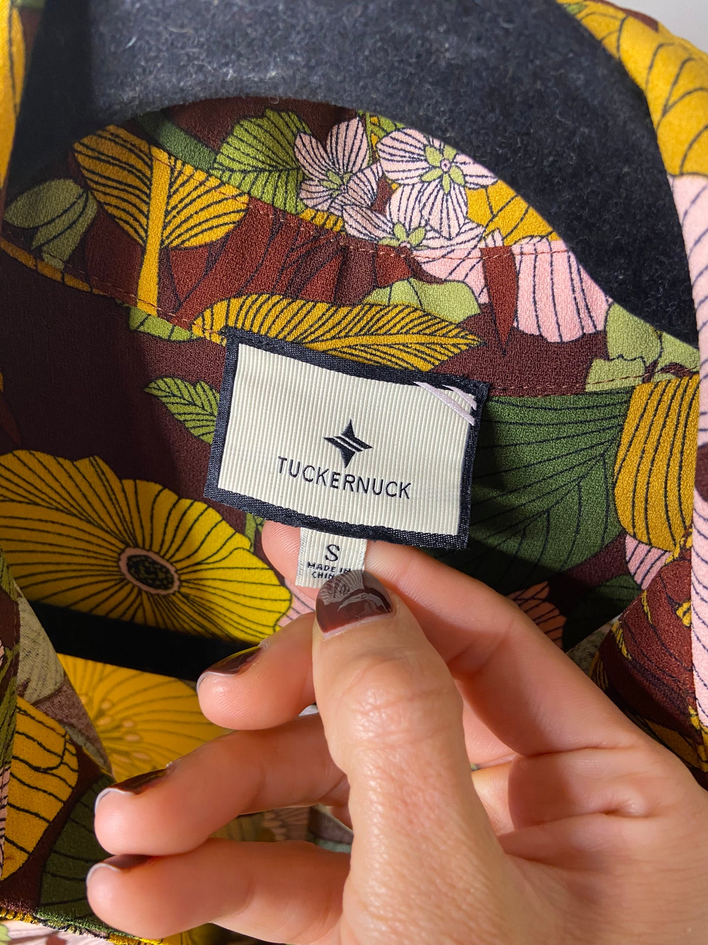 Tuckernuck Fall Florals Crepe Callahan Shirt Dress size