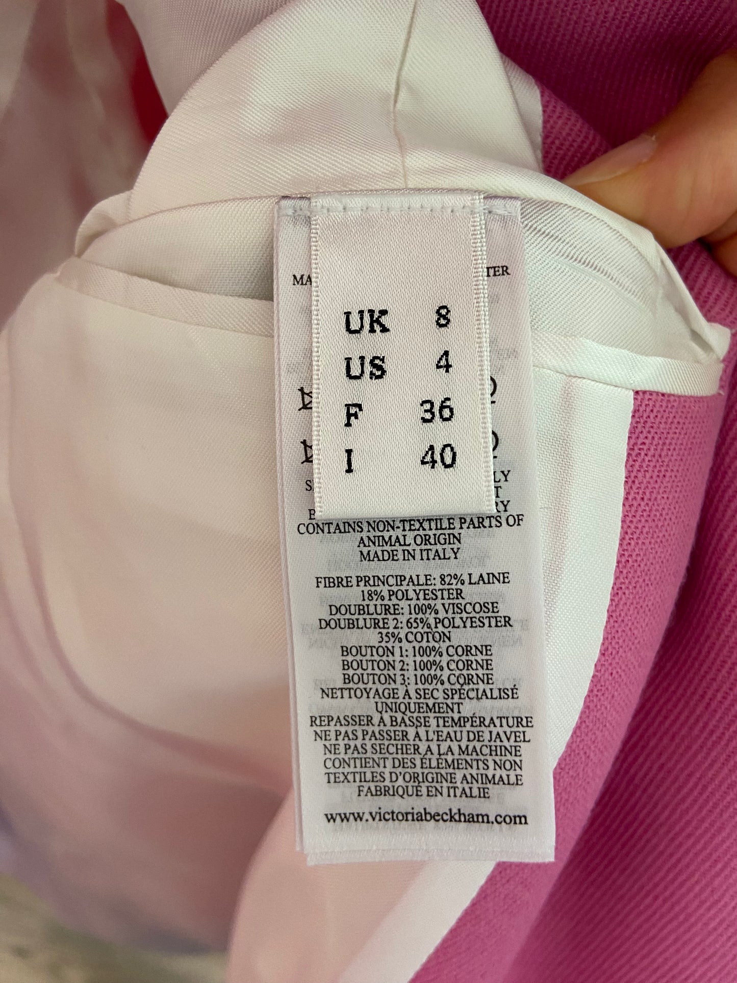 Victoria Beckham Single-Breasted Blazer Jacket size US 4