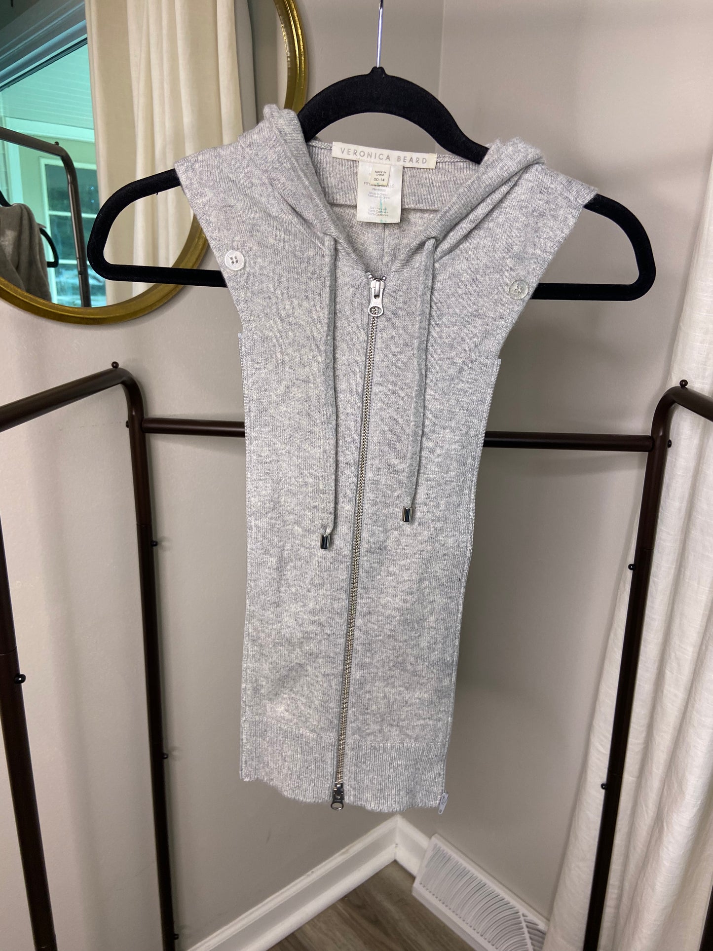 Veronica Beard Cashmere Hoodie Dickey size 00-14
