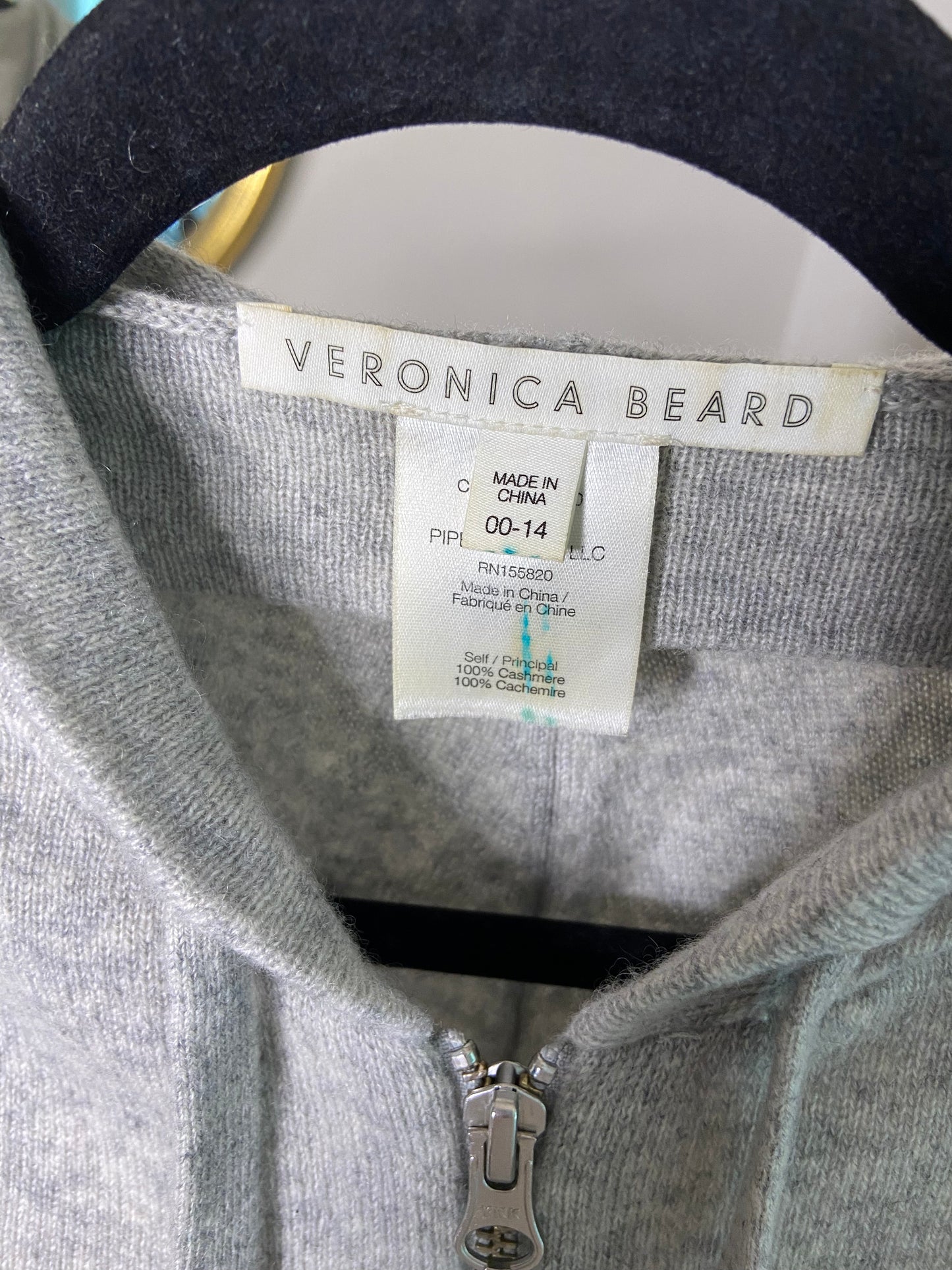 Veronica Beard Cashmere Hoodie Dickey size 00-14