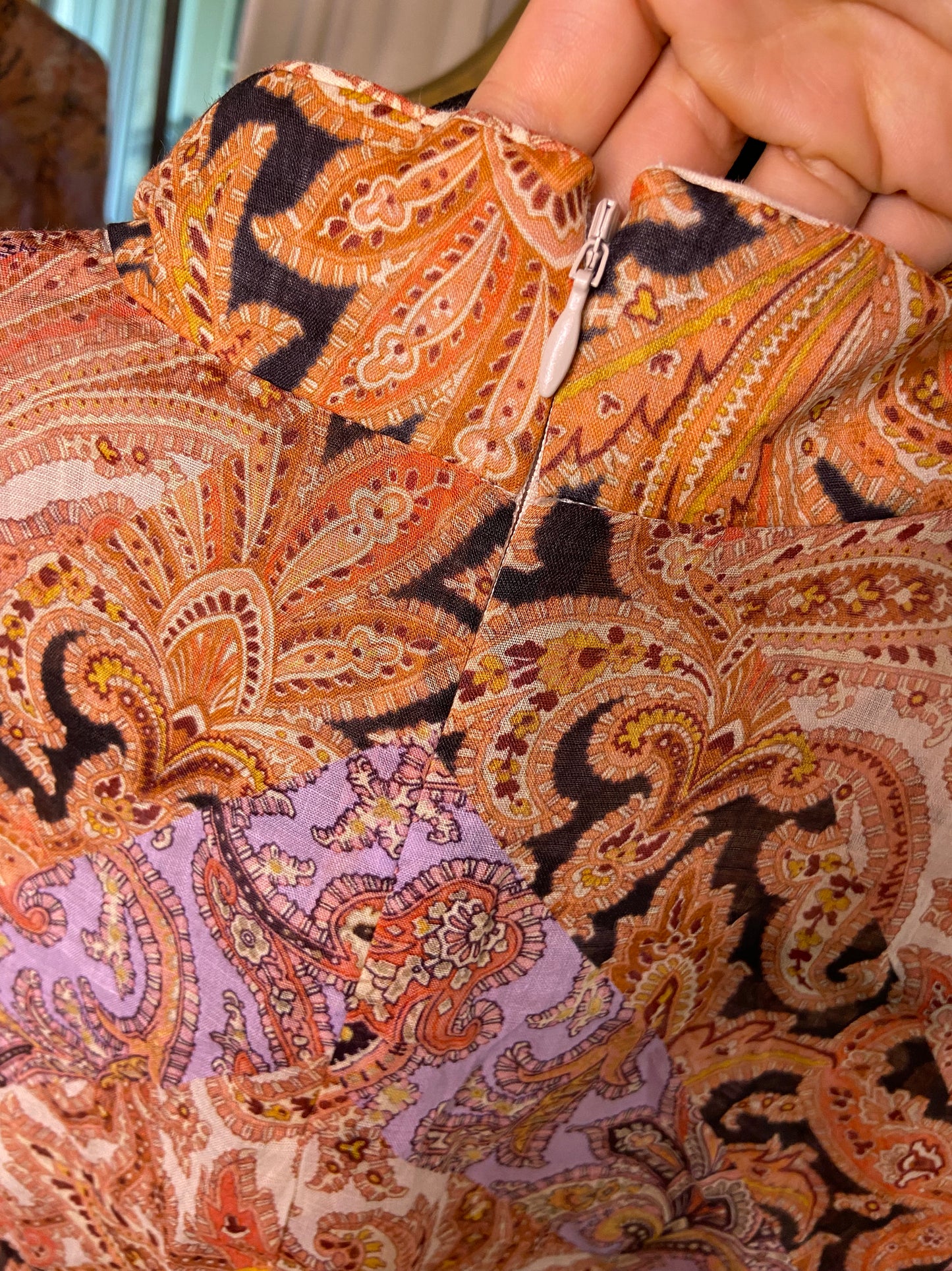 Zimmermann Multicolor Paisley Printed Ramie Voile Blouse size US 8