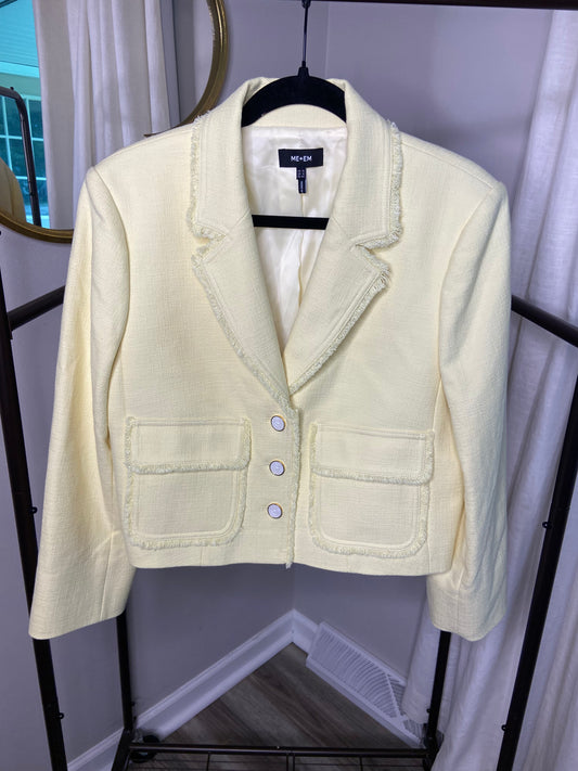 ME+EM Textured Cotton-Blend Crop Jacket size 12