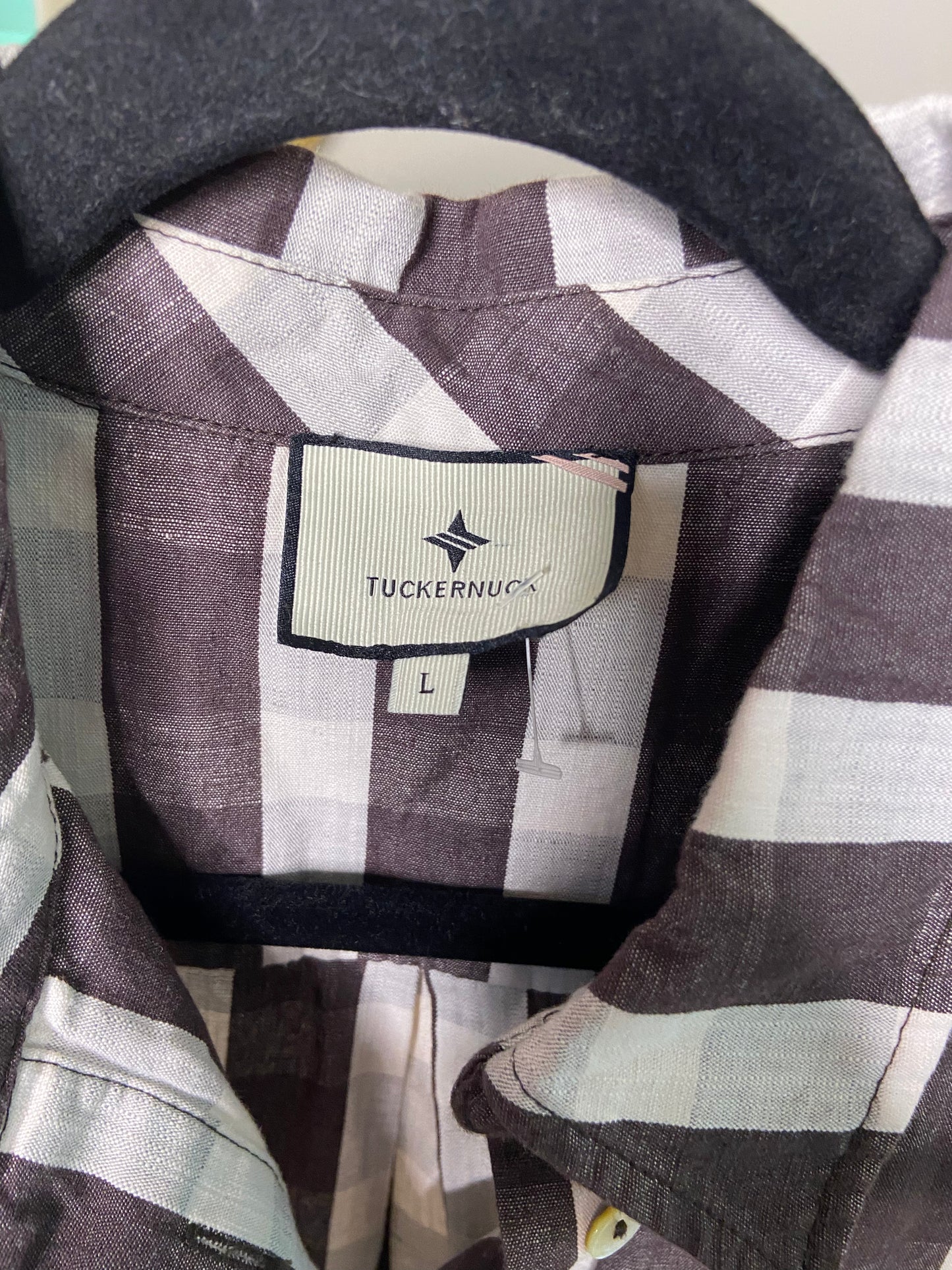 Tuckernuck Espresso Check Callahan Dress size L
