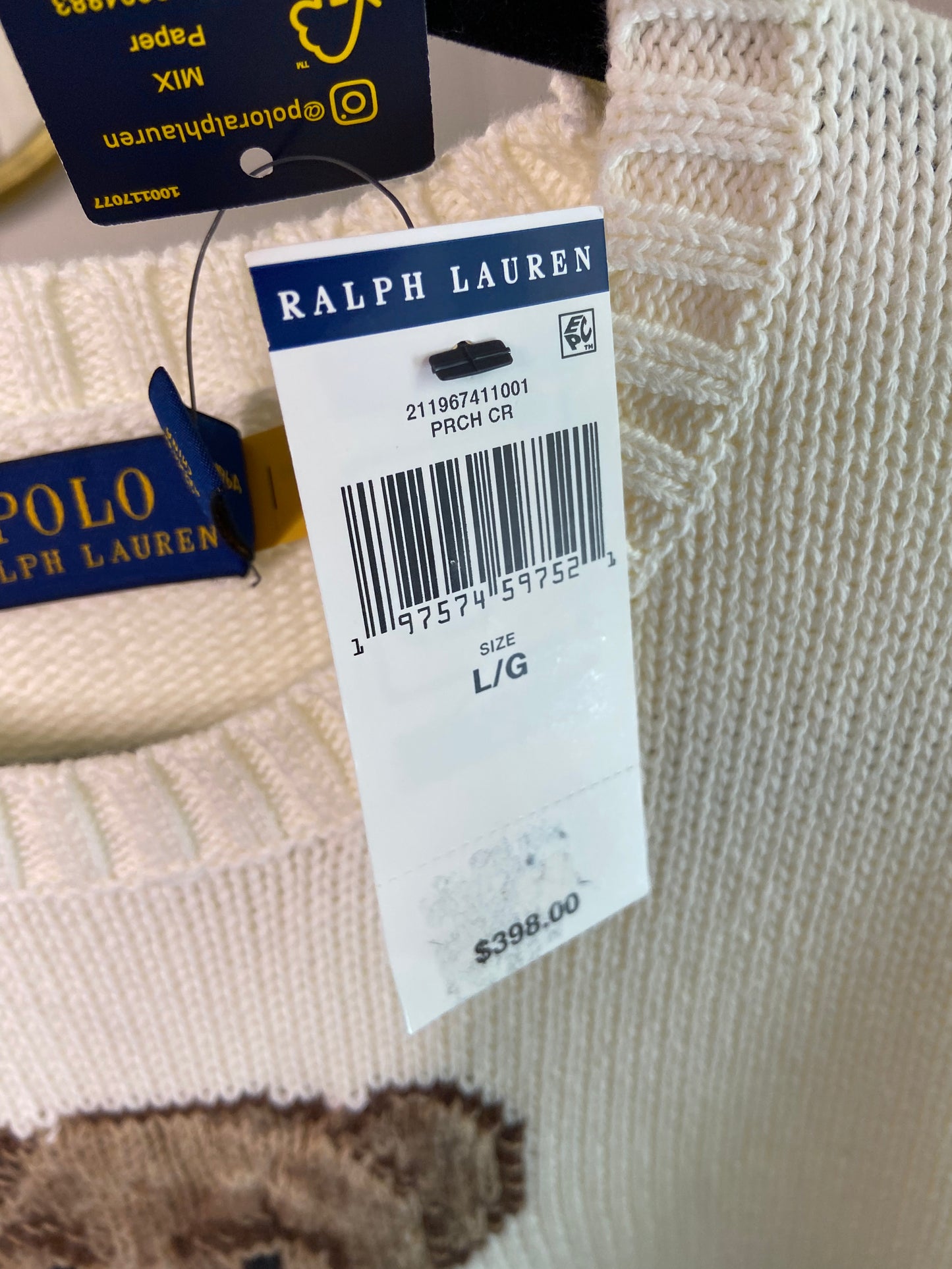Polo Ralph Lauren Bear Sweater size L