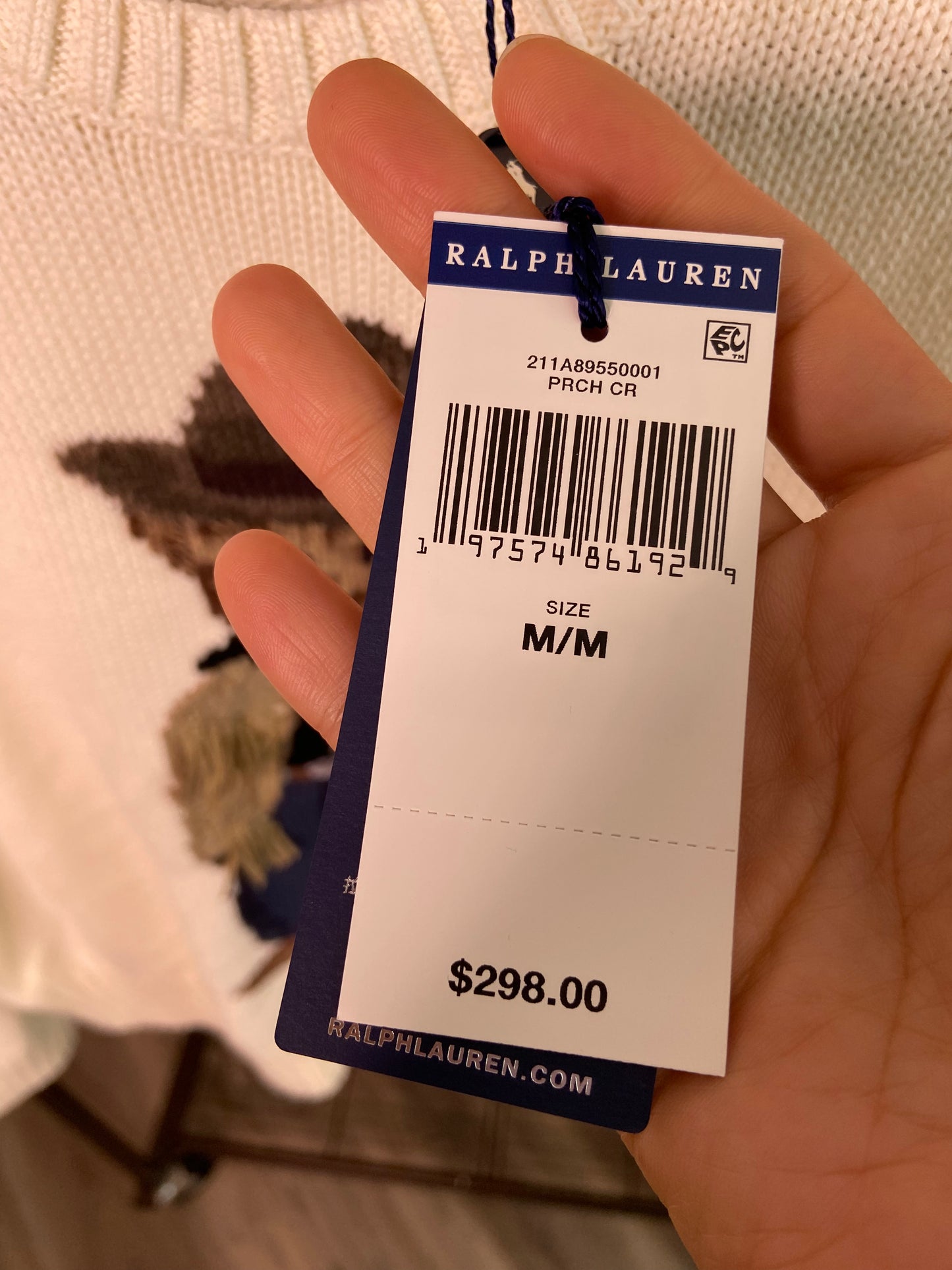 Polo Ralph Lauren Western Bear Sweater size M
