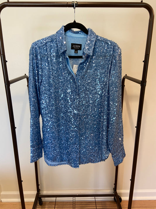 J. Crew Collection Classic-Fit Sequin Shirt size 6