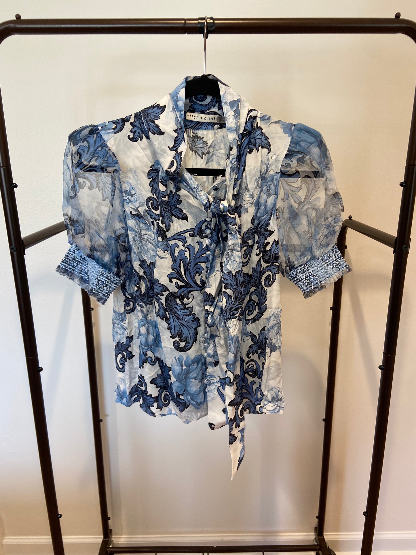 Alice and Olivia Brentley Blouse in Blue size S