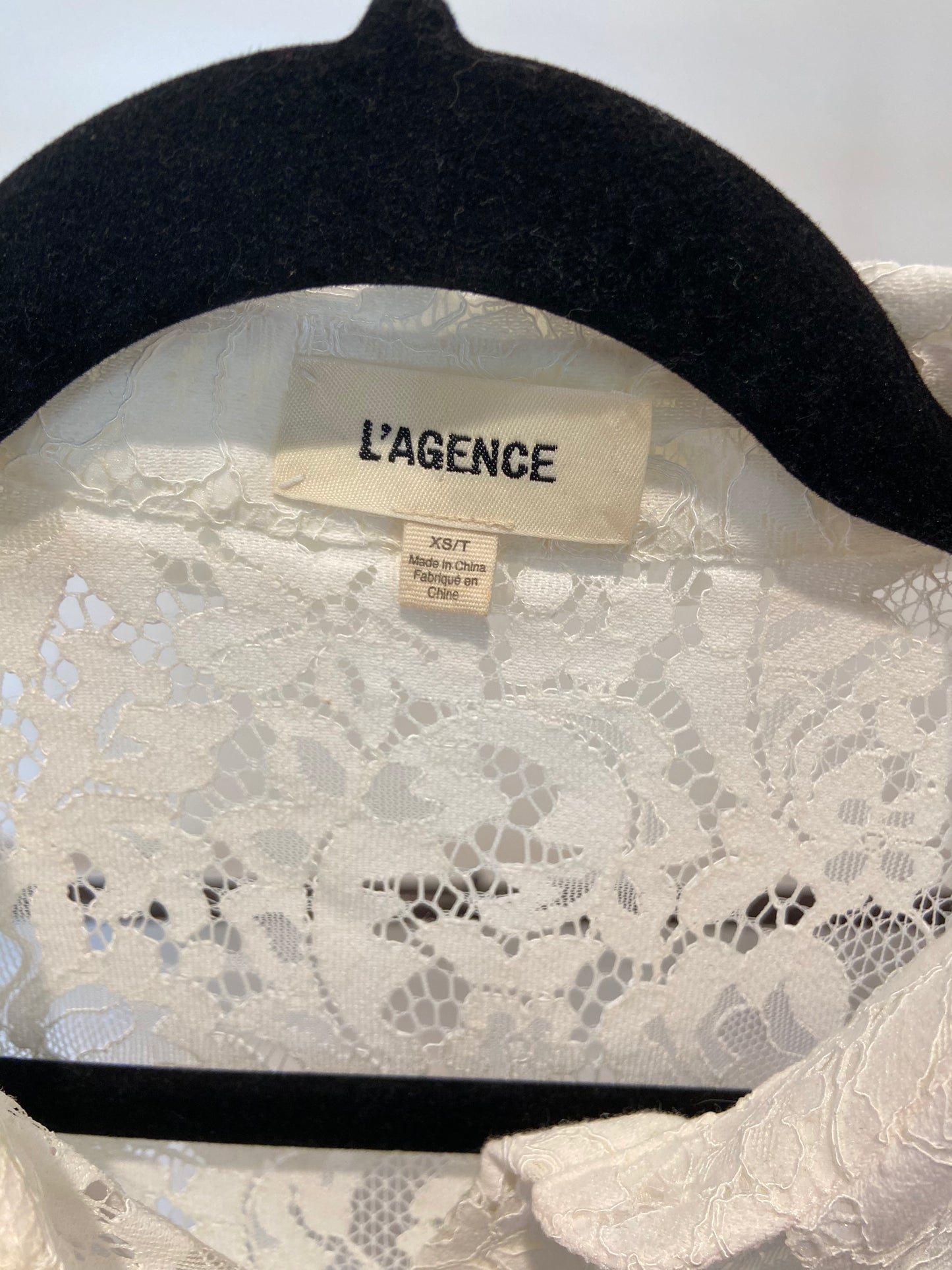 L'Agence Anita Lace Blouse in Ivory size XS