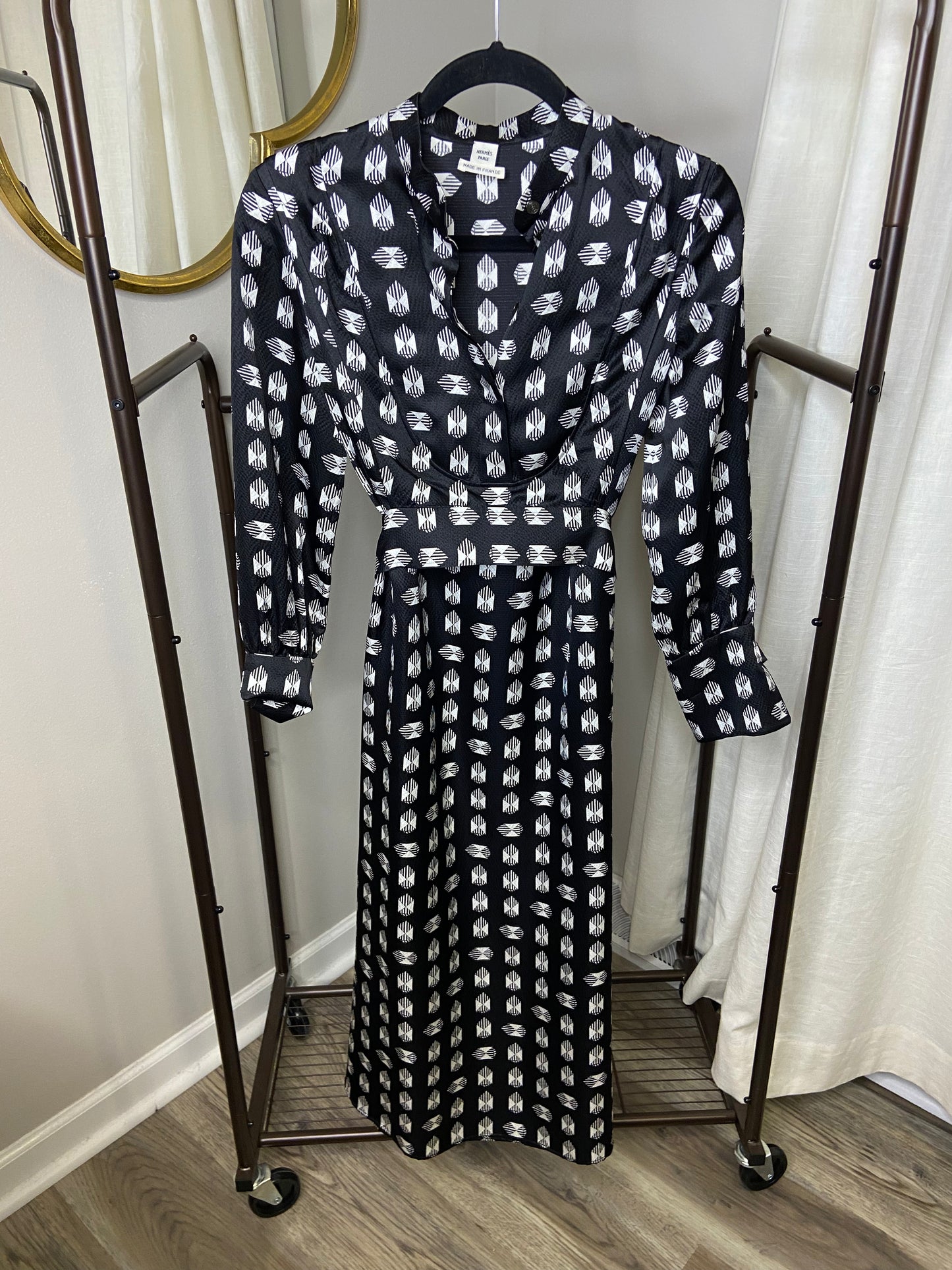 Hermes Silk Origami Midi Dress size 34 (US 2)