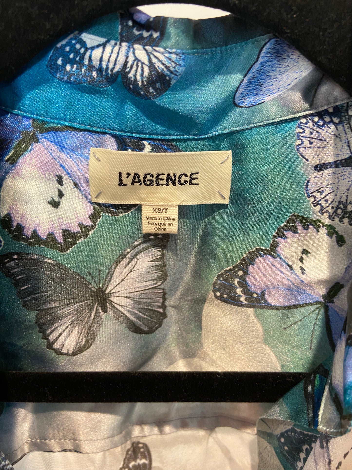 L'Agence Multi Cloud Butterfly Dani Silk Blouse size XS