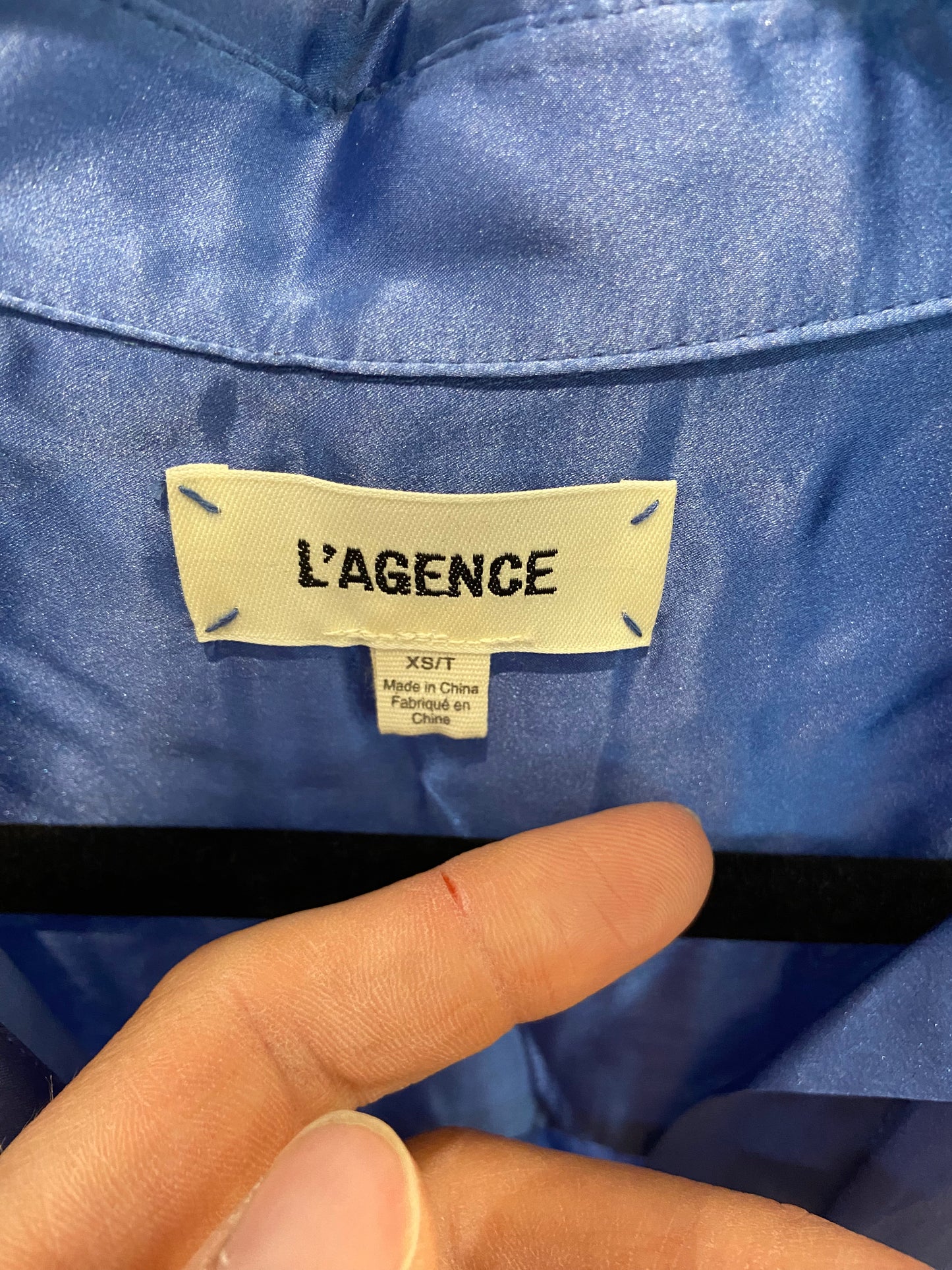 L'Agence Dani Silk Blouse in Regatta Blue size XS