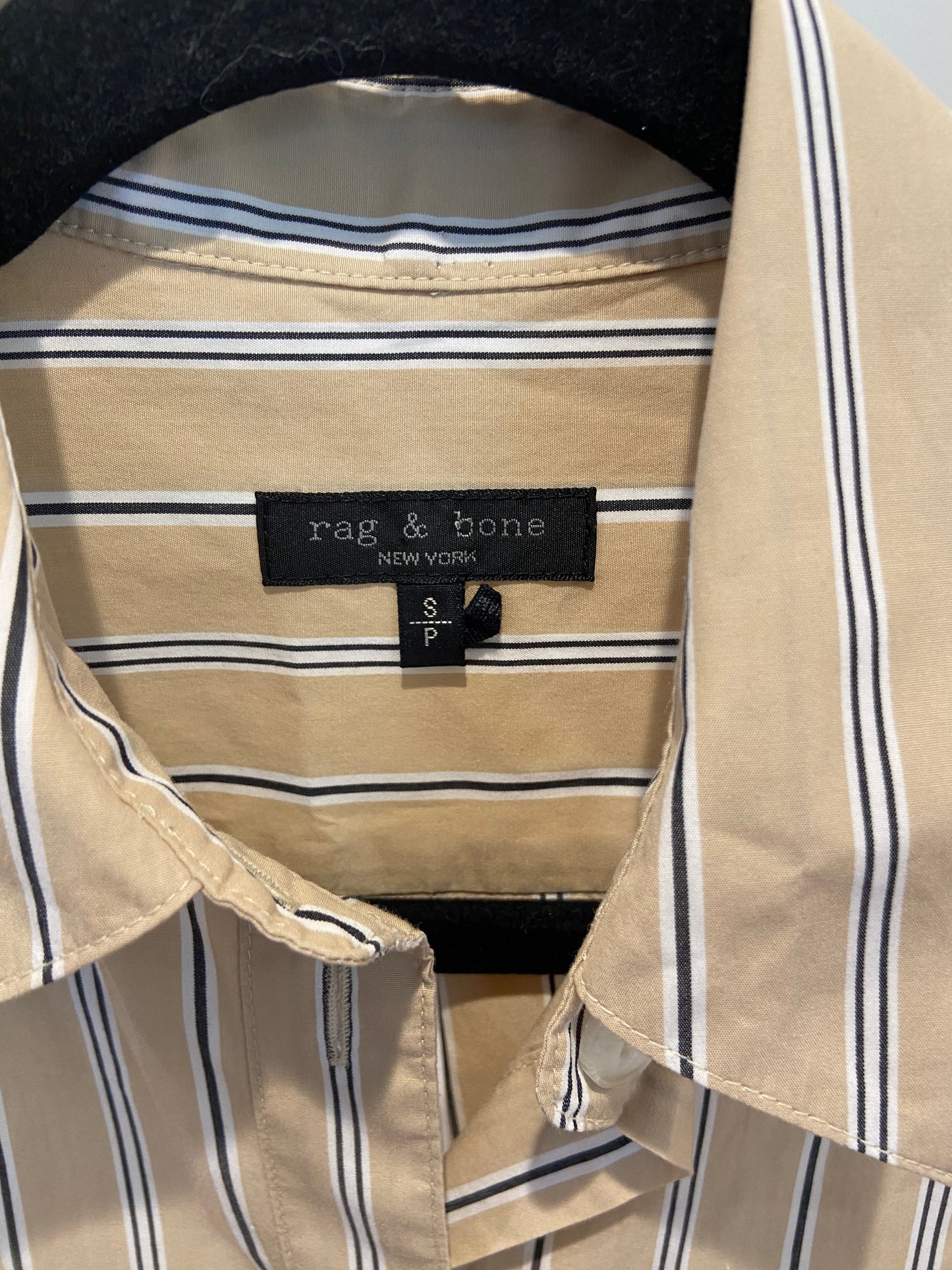 Rag and Bone Maxine Stripe Crop Button Up Shirt size S