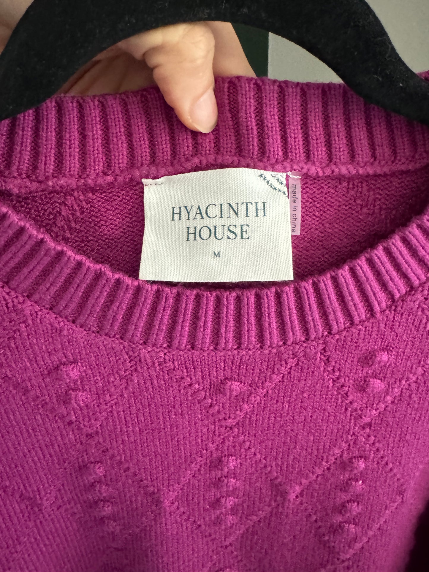 Hyacinth House Textured Plum Sweater size M