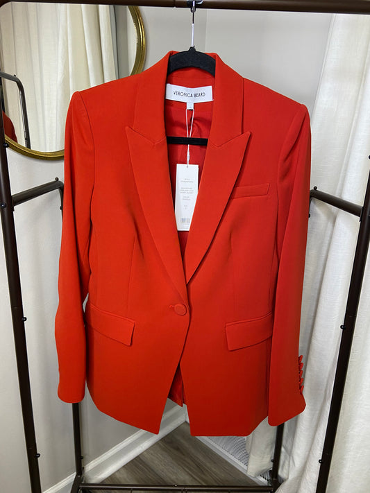 Veronica Beard Long and Lean Dickey Jacket Crimson size 4