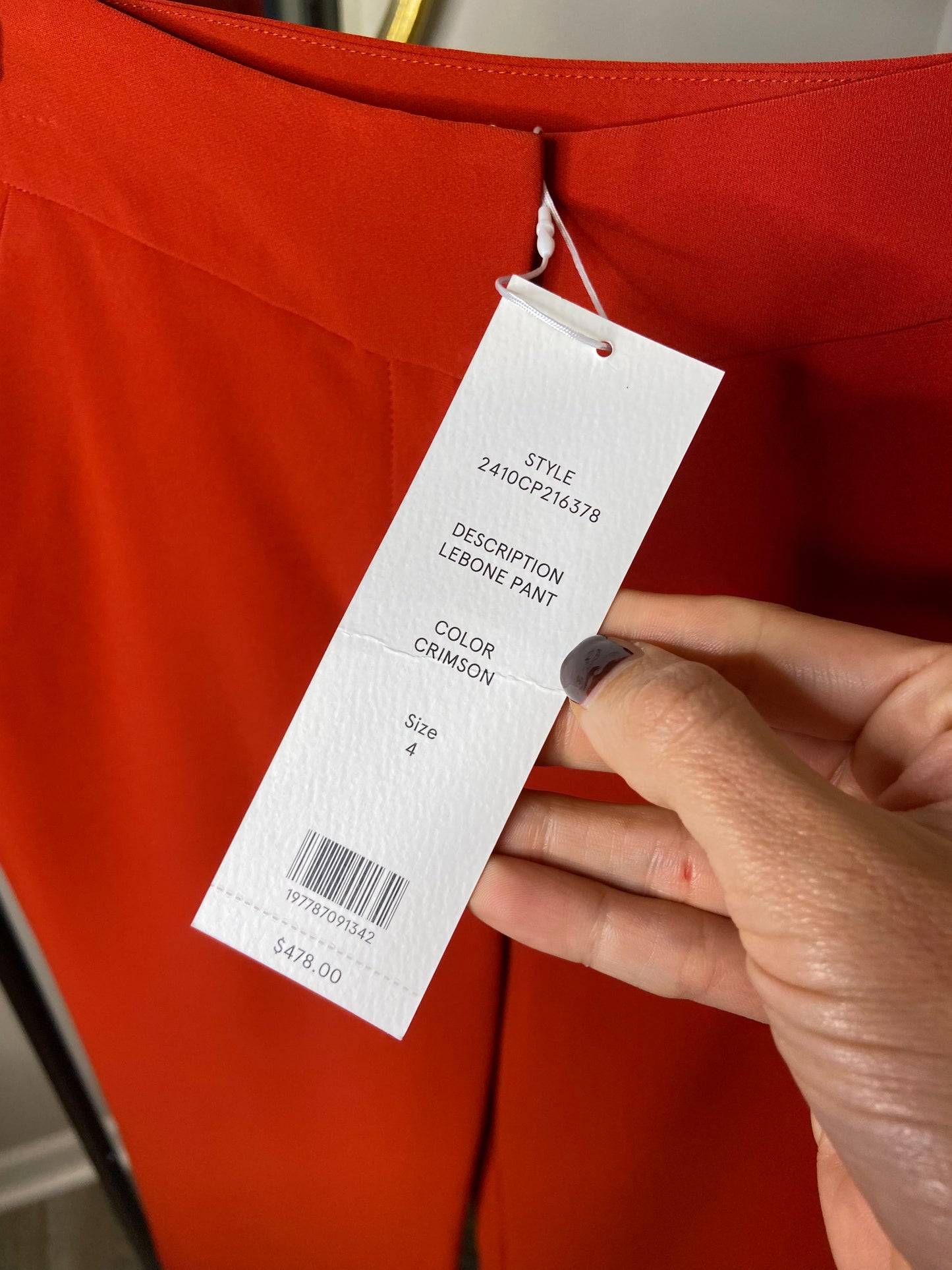 Veronica Beard Lebone Red Crimson Pants size 4