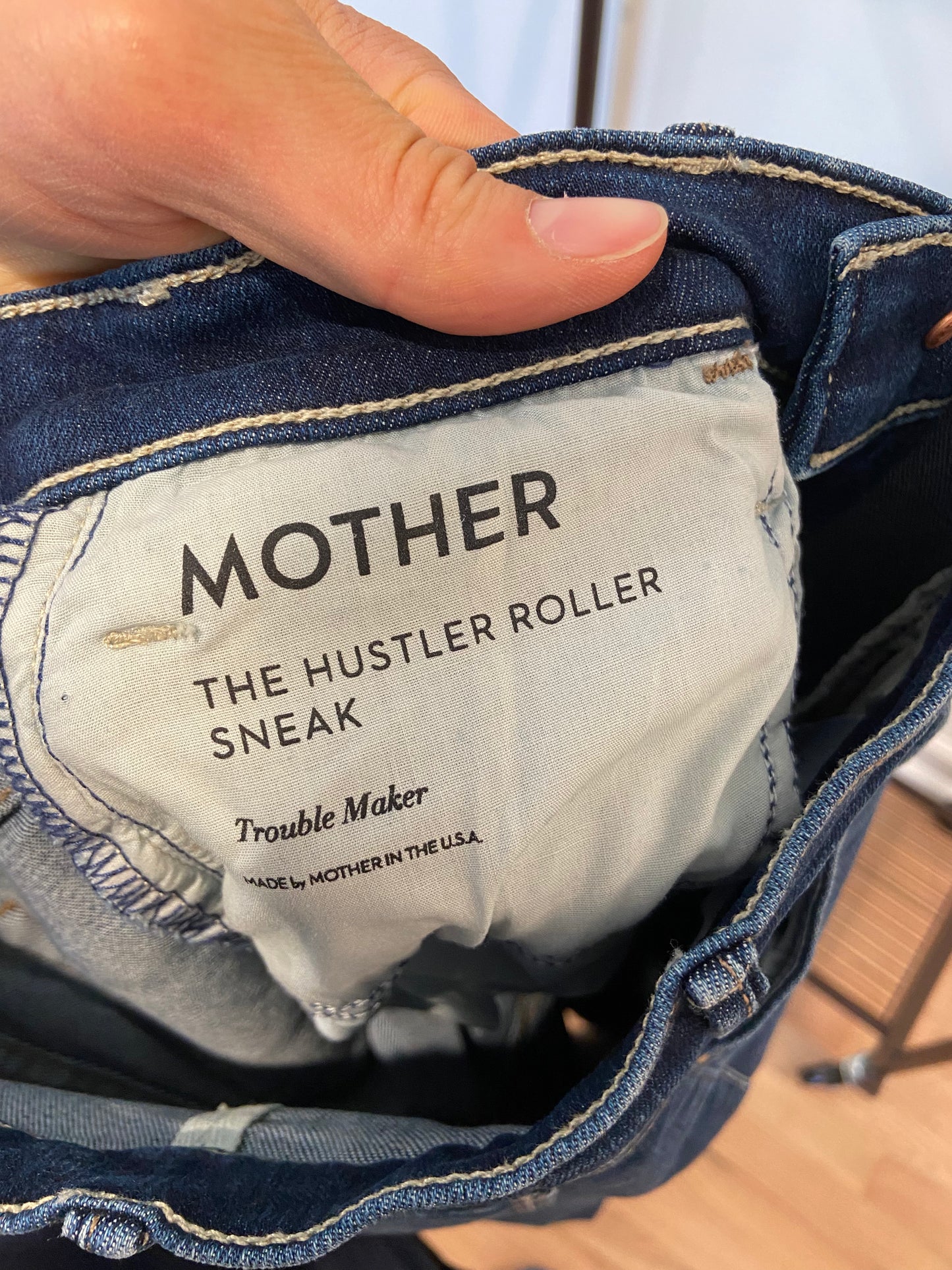 Mother The Hustler Roller Sneak High Rise Wide Leg Jeans size 25