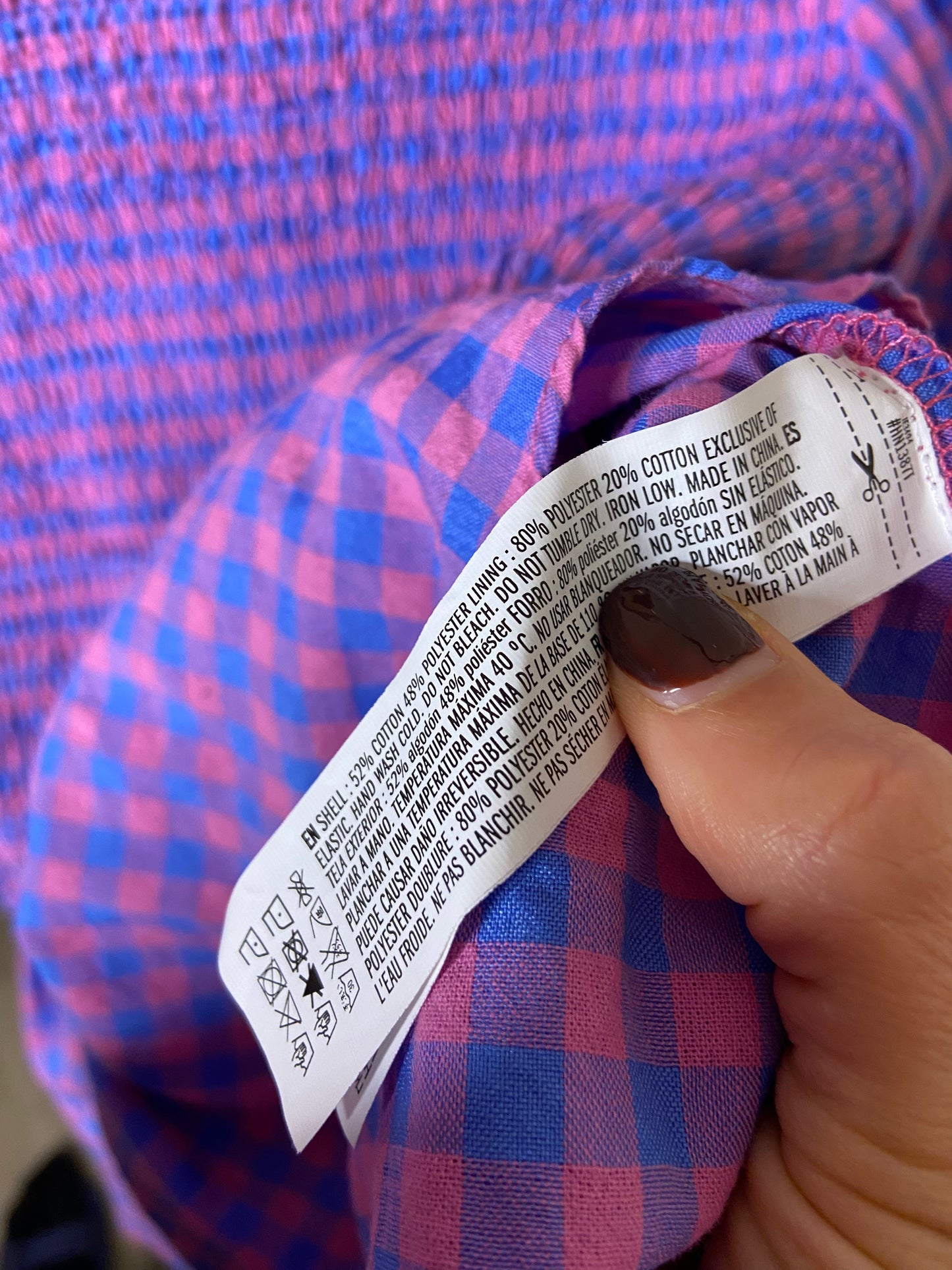 Hyacinth House Textured Gingham Ruby Blouse size XS
