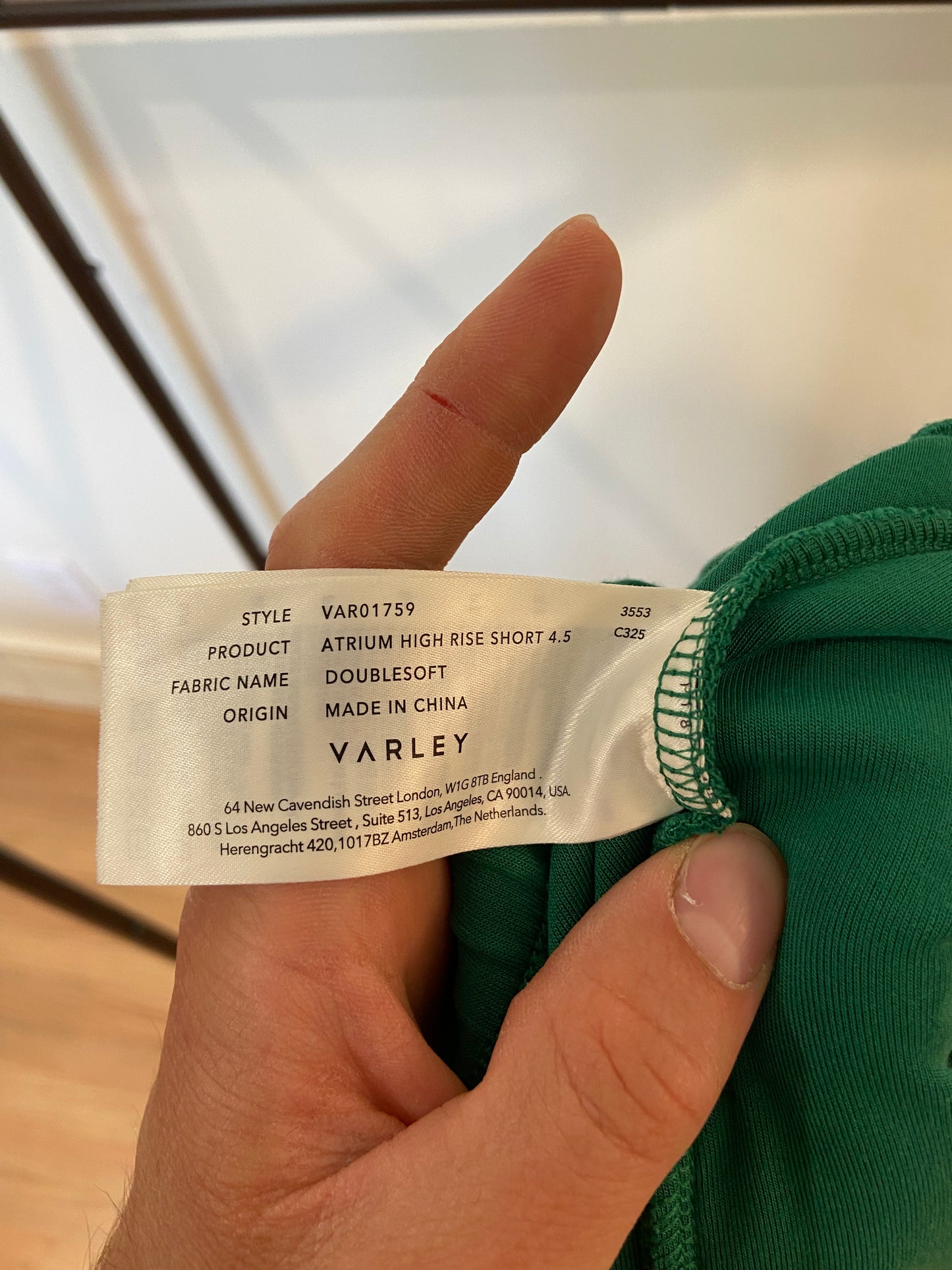Varley Ritchie Short Sleeve Sweat with Atrium High Rise Short 4.5 size S