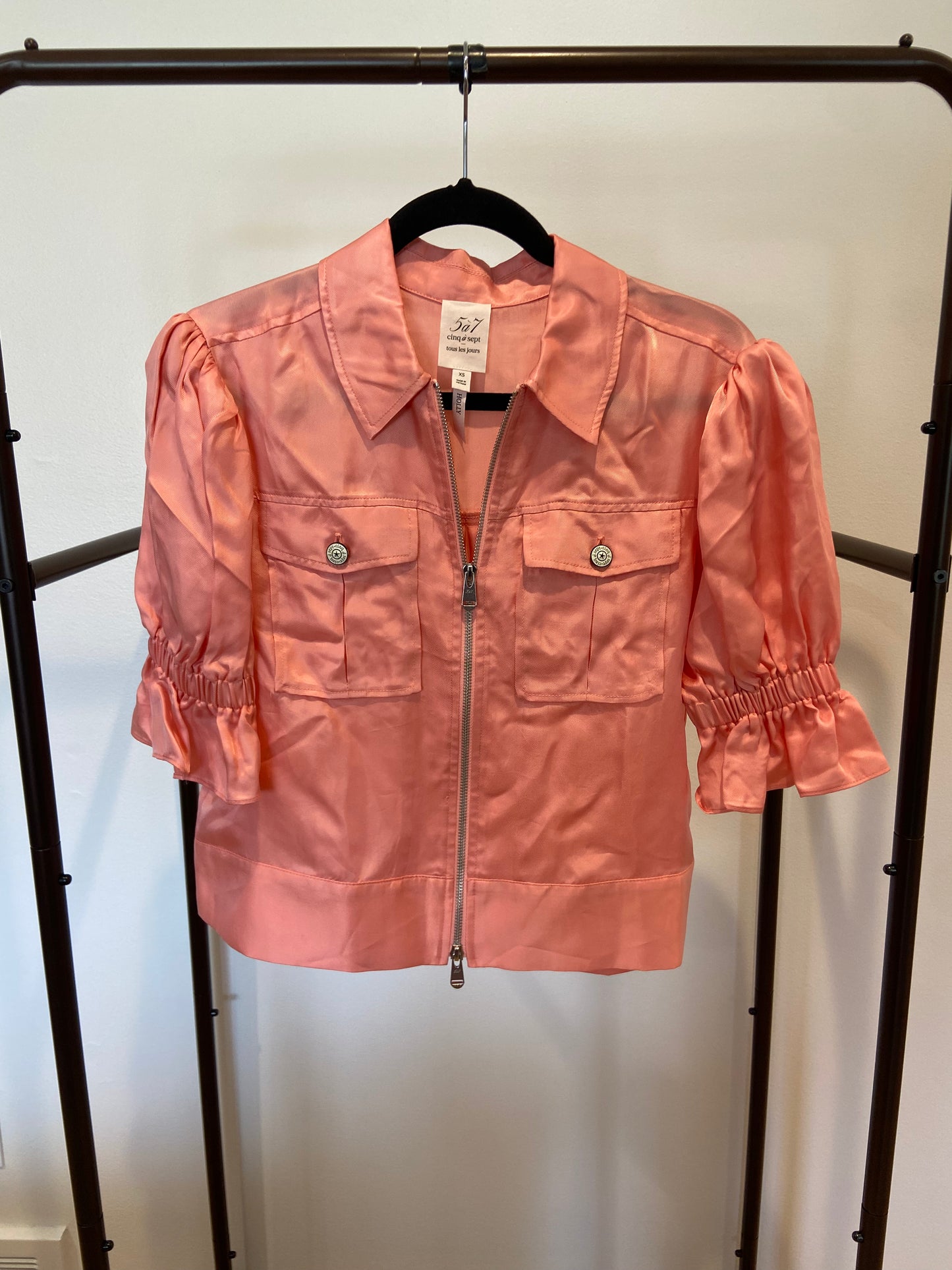 Cinq a Sept Holly Ruffle Sleeve Jacket and Giles Cargo Joggers size XS