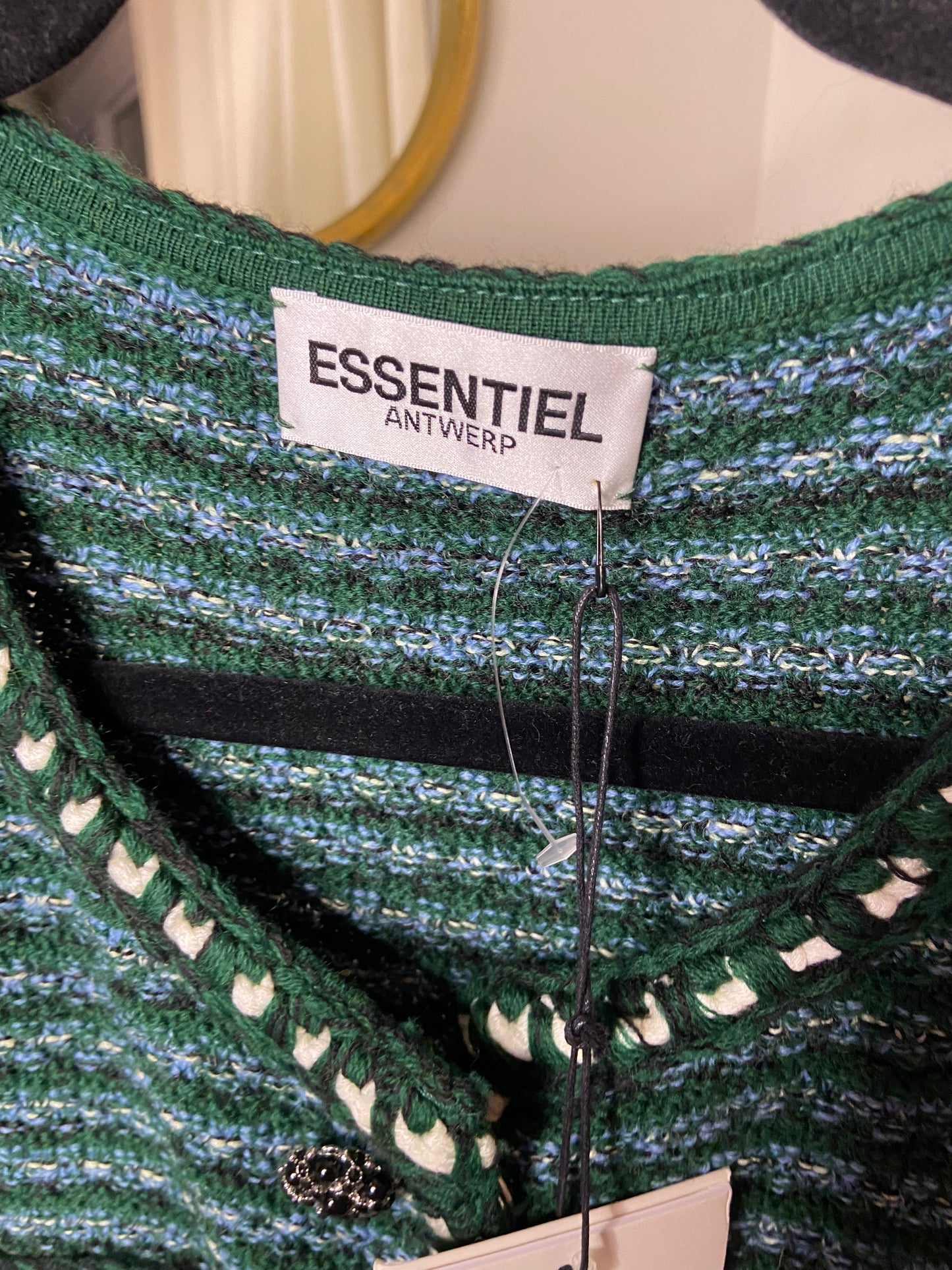 Essentiel Antwerp Dark Green Tweed Cardigan size M