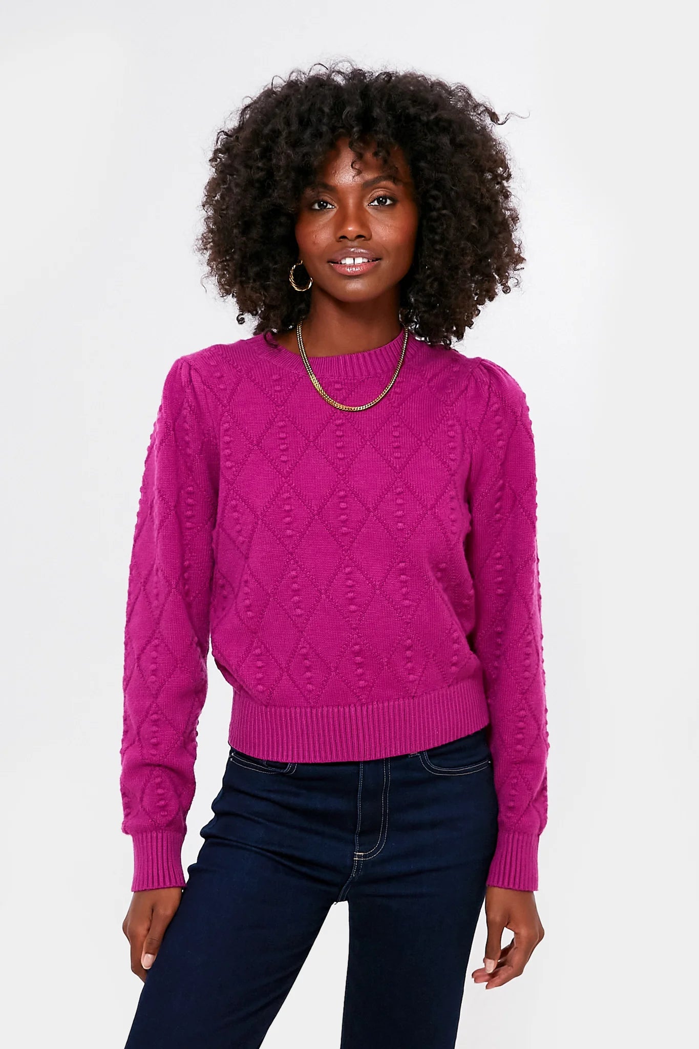 Hyacinth House Textured Plum Sweater size M