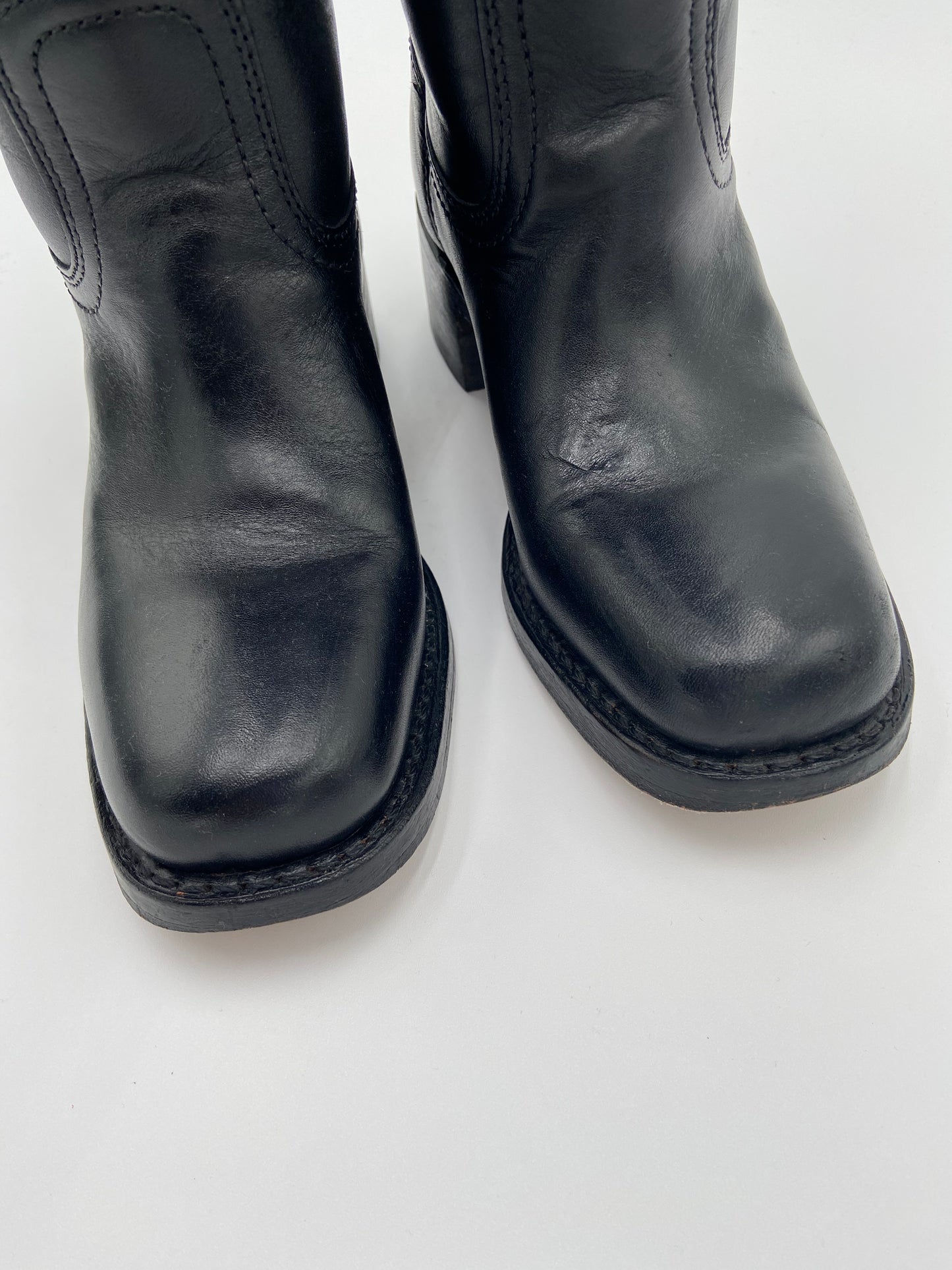Frye Campus 14L Black Leather Boots size 7.5