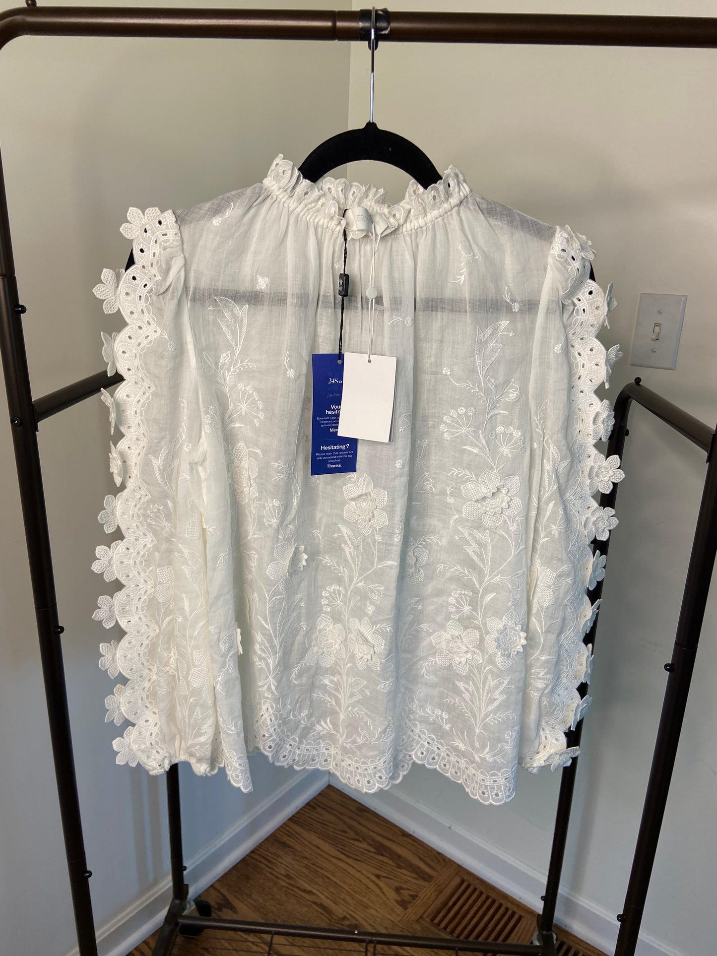 Zimmermann Rosa Embroidered Top size US 4