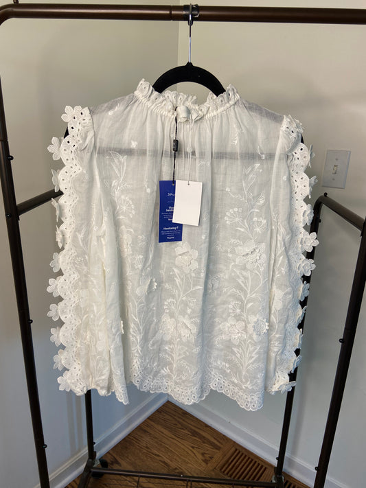 Zimmermann Rosa Embroidered Top size US 4