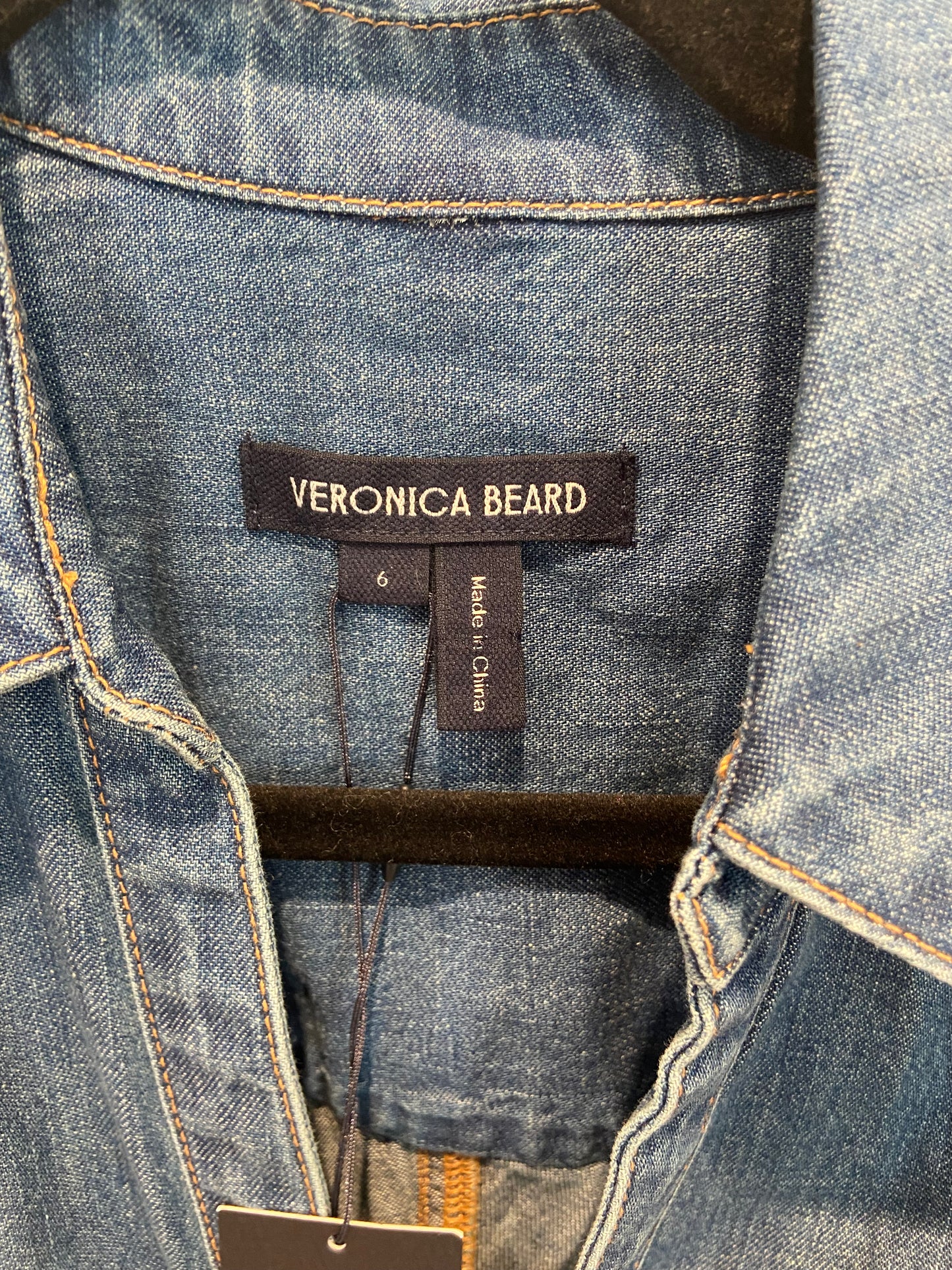 Veronica Beard Sera Denim Top in Serendipity size 6