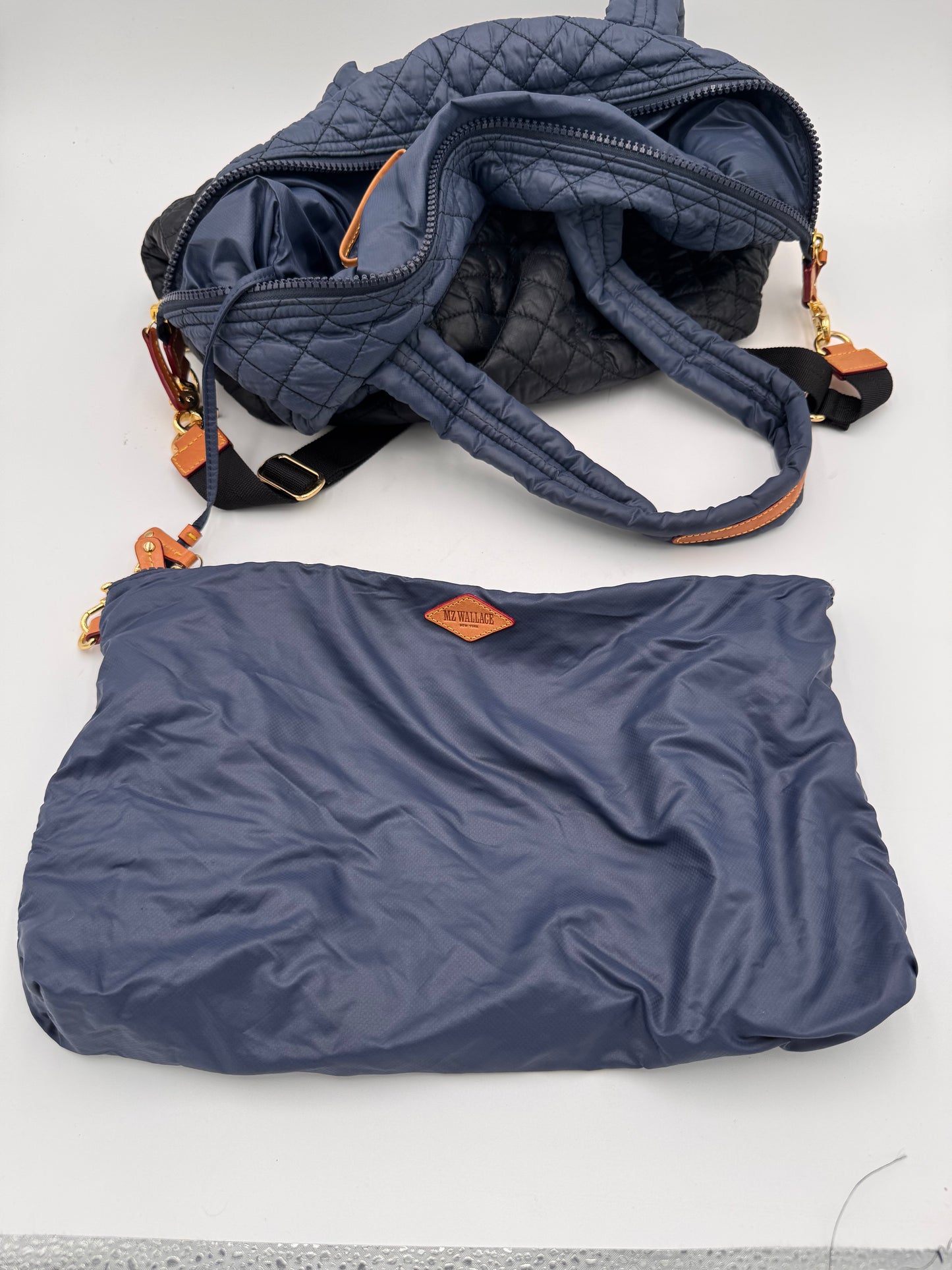 MZ Wallace x ABS Medium Sutton Tote Deluxe in Navy / Black
