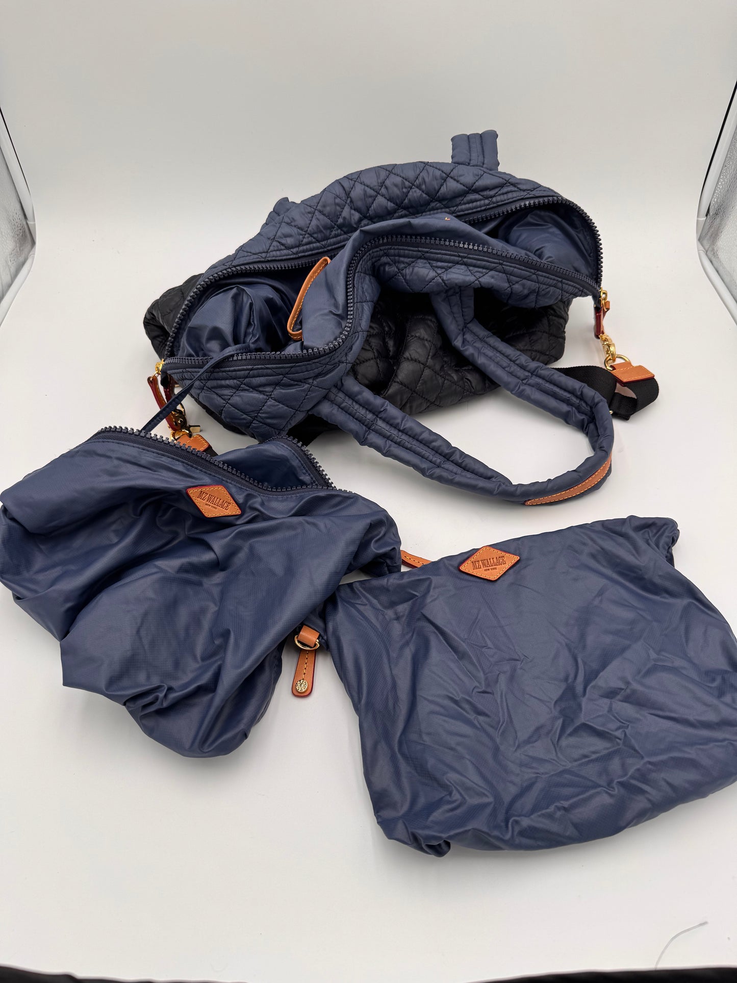 MZ Wallace x ABS Medium Sutton Tote Deluxe in Navy / Black